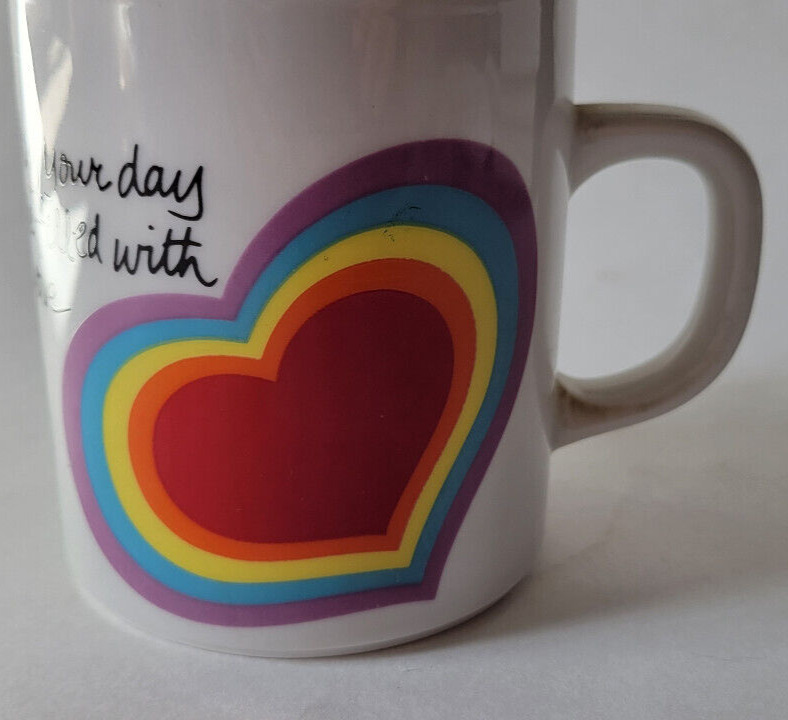 Vintage Avon Rainbow Heart Coffee The Love Mug May Your Day Be Filled with Love