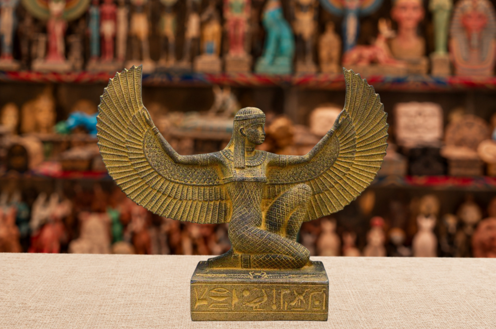 Rare Winged Isis Statue Egyptian Goddess of Love and Protection in Ancient Egypt