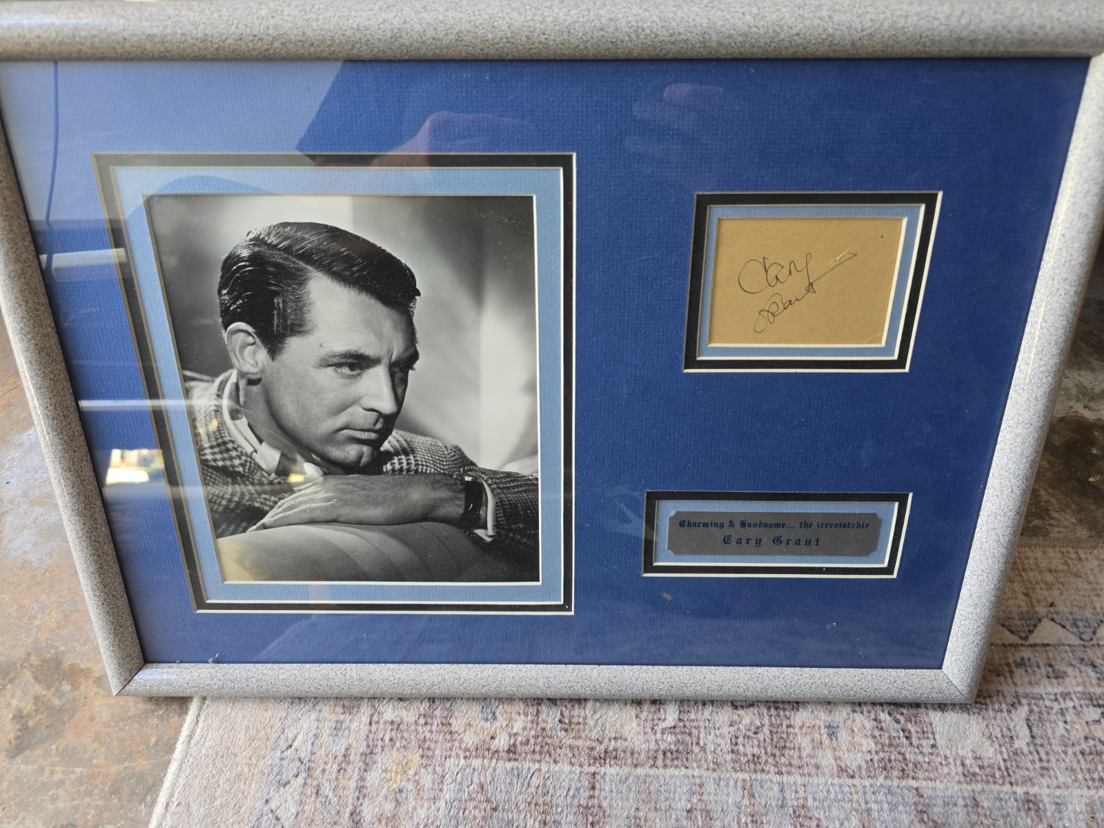 Cary Grant Portrait Framed With Autograph