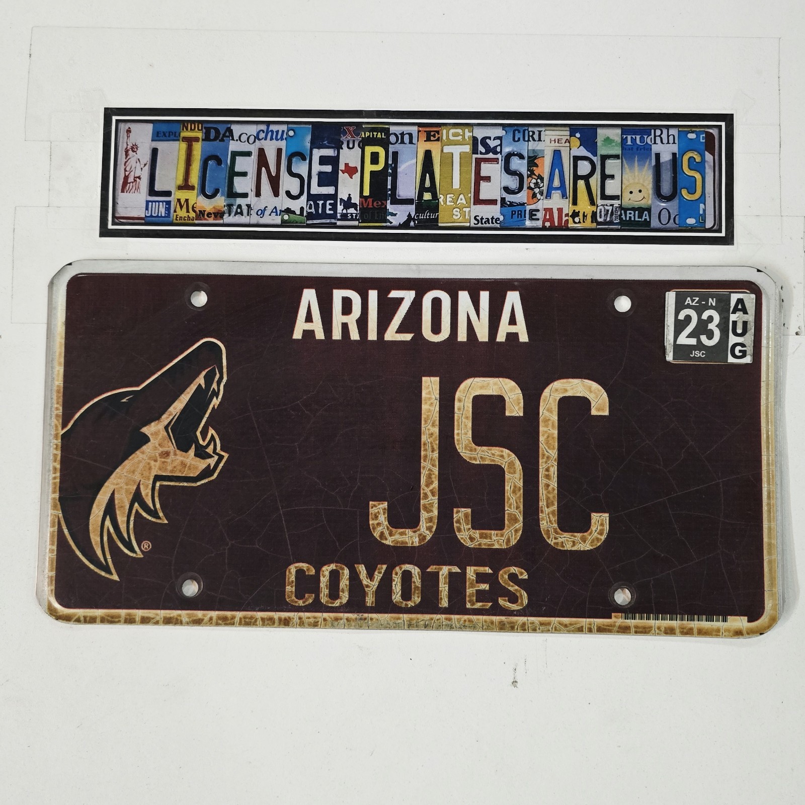 RARE 2023 Arizona Coyotes Vanity License Plate 🔥 AZ Specialty Tag JSC