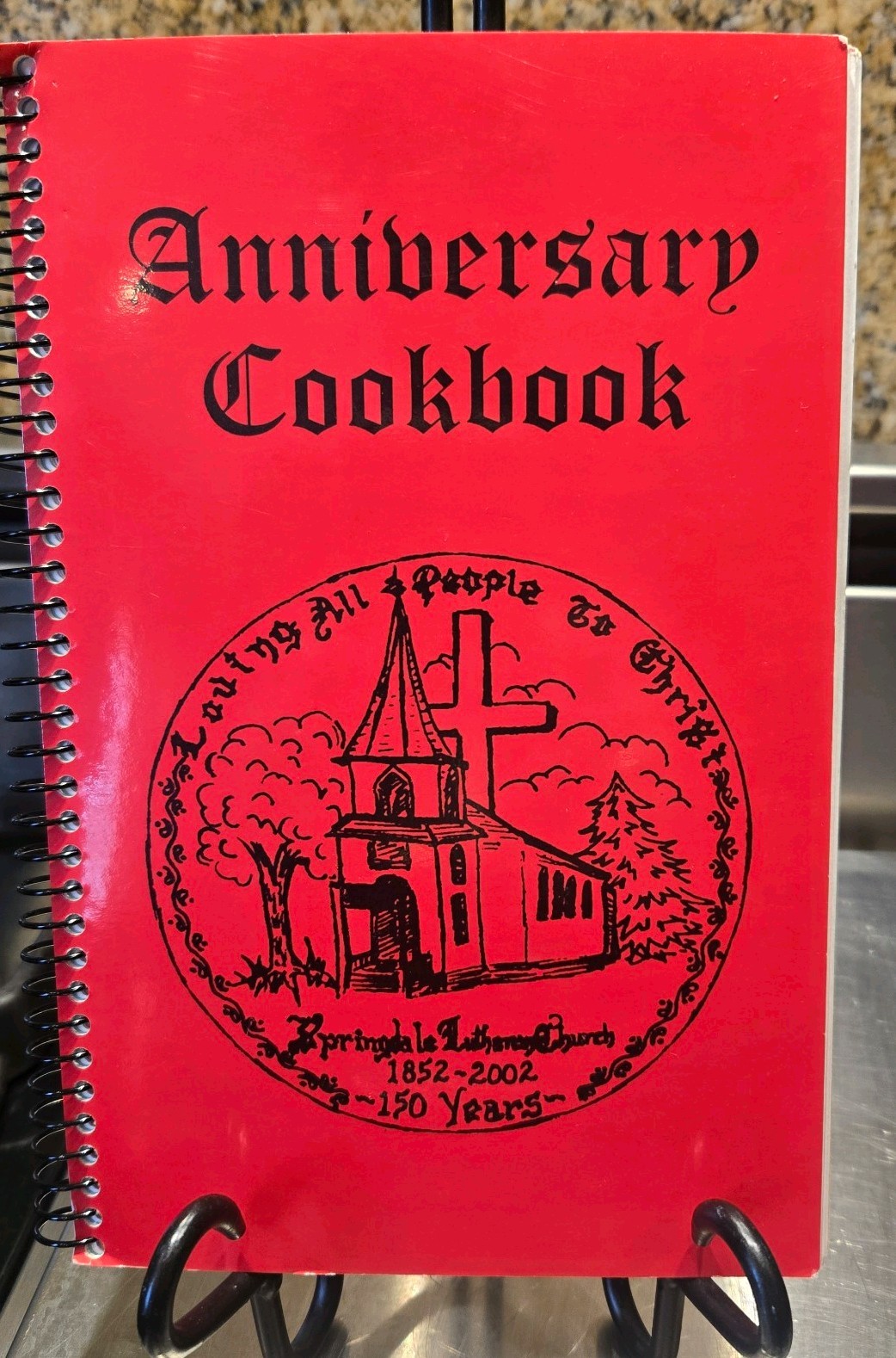 Vintage Church Recipe Cookbook Spiral Bound Inspirational Sayings