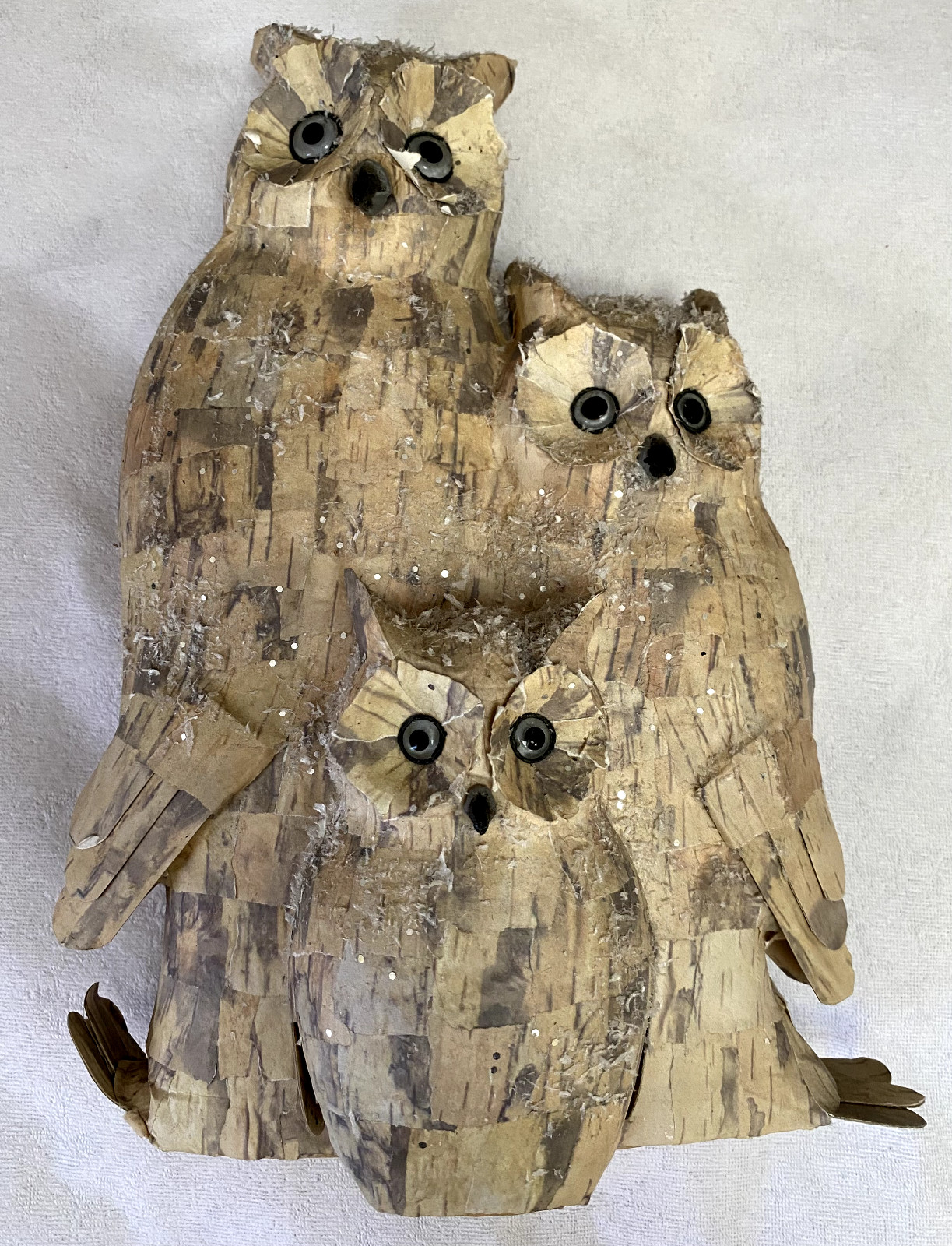 Aldik Home 3 Owls 13.5 Inch XMS Vintage Christmas Decor 38926 Real Wood