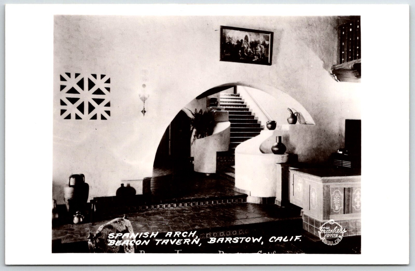 SPANISH ARCH BEACON TAVERN BARSTOW CALIFORNIA Frashers RPPC