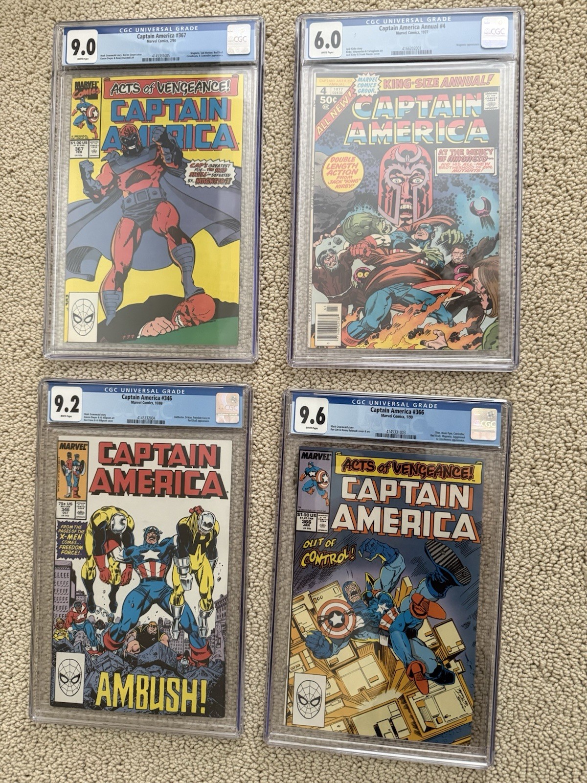 Vtg Captain America CGC Lot All W/ Magneto Juggernaut & Brotherhood Appearances Vtg Captain America CGC Lot All W/ Magneto Juggernaut & Brotherhood Appearances