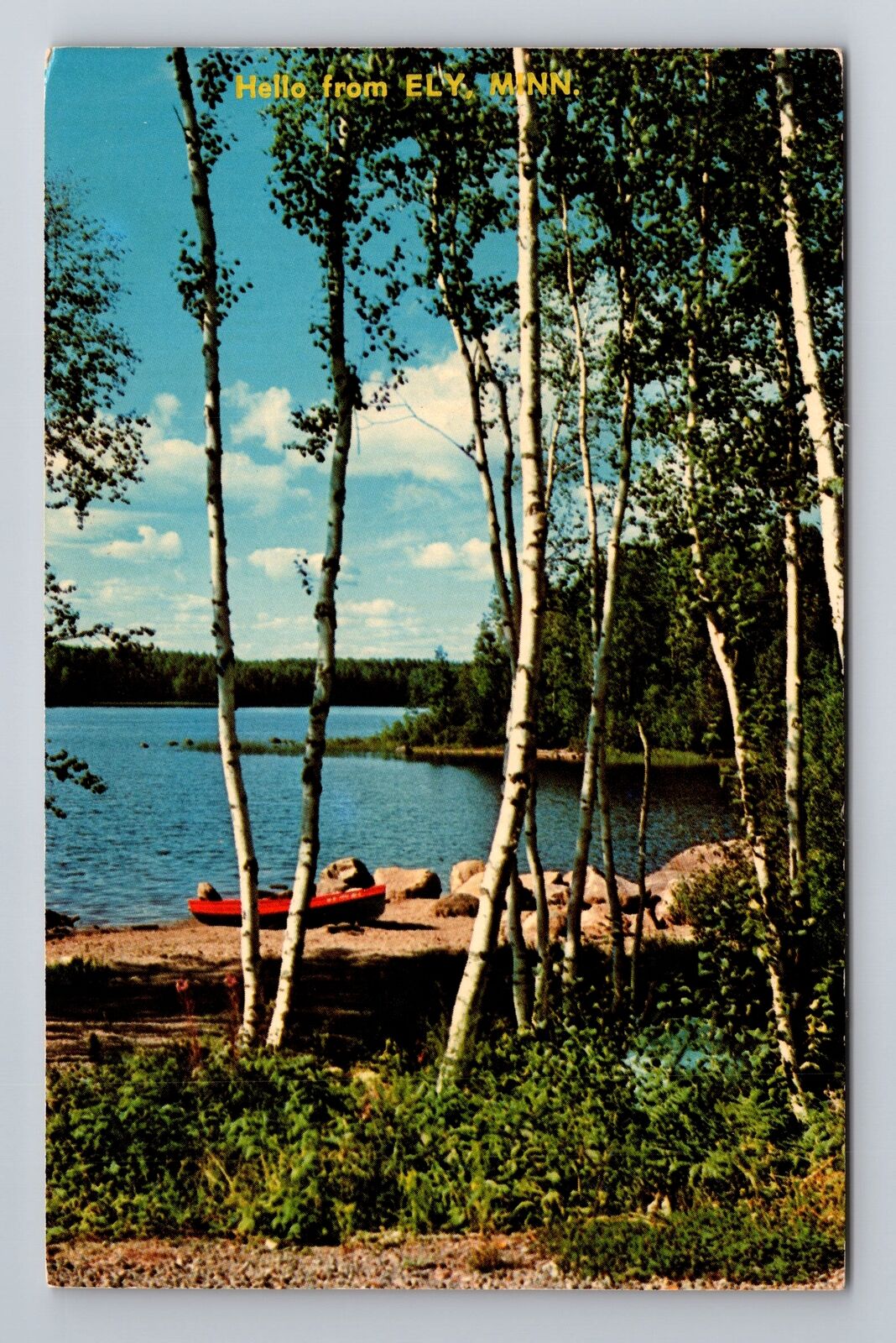 Ely MN-Minnesota, General Greetings Lake, Antique, Vintage c1971 Postcard