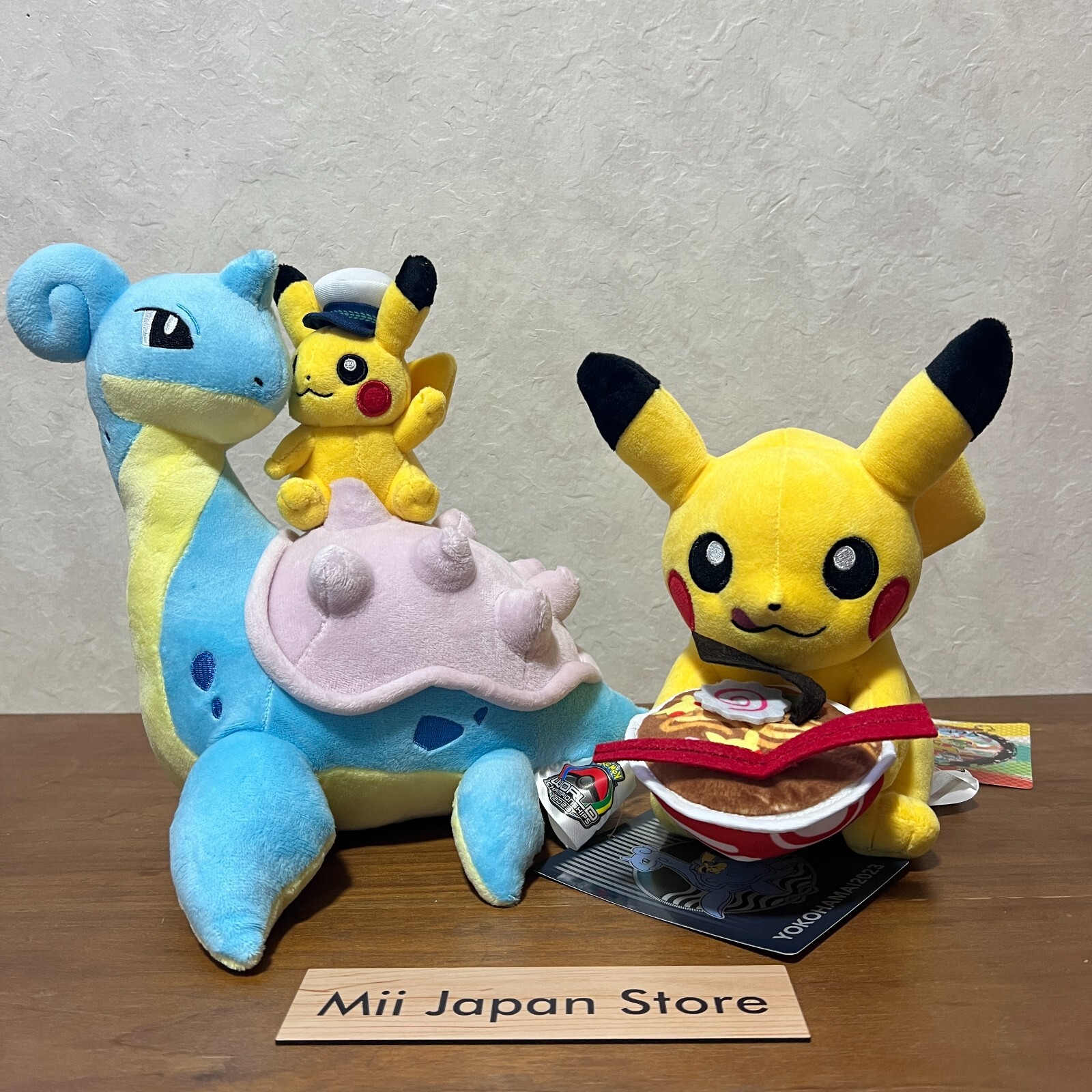 Pokemon World Championships Yokohama 2023 Lapras Pikachu Plush Doll Set of 2 NEW