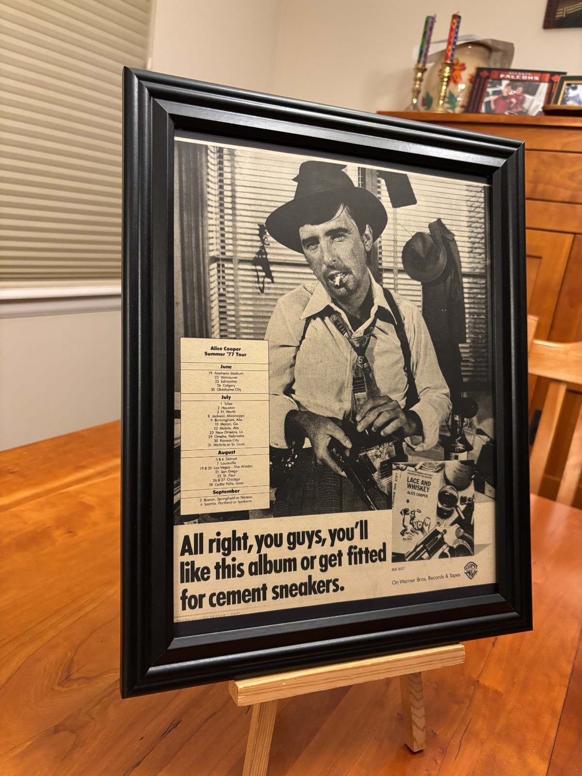 BIG 10x13 FRAMED ALICE COOPER 