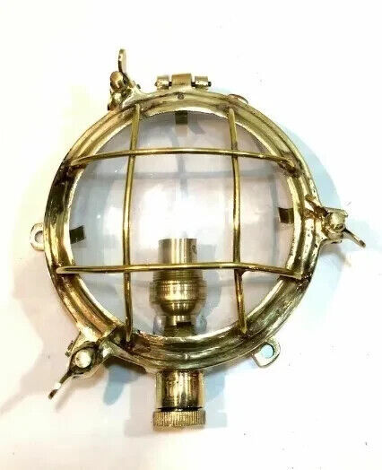 Nautical Marine Small Solid Brass Deck light Antique Polish 1 Pcs
