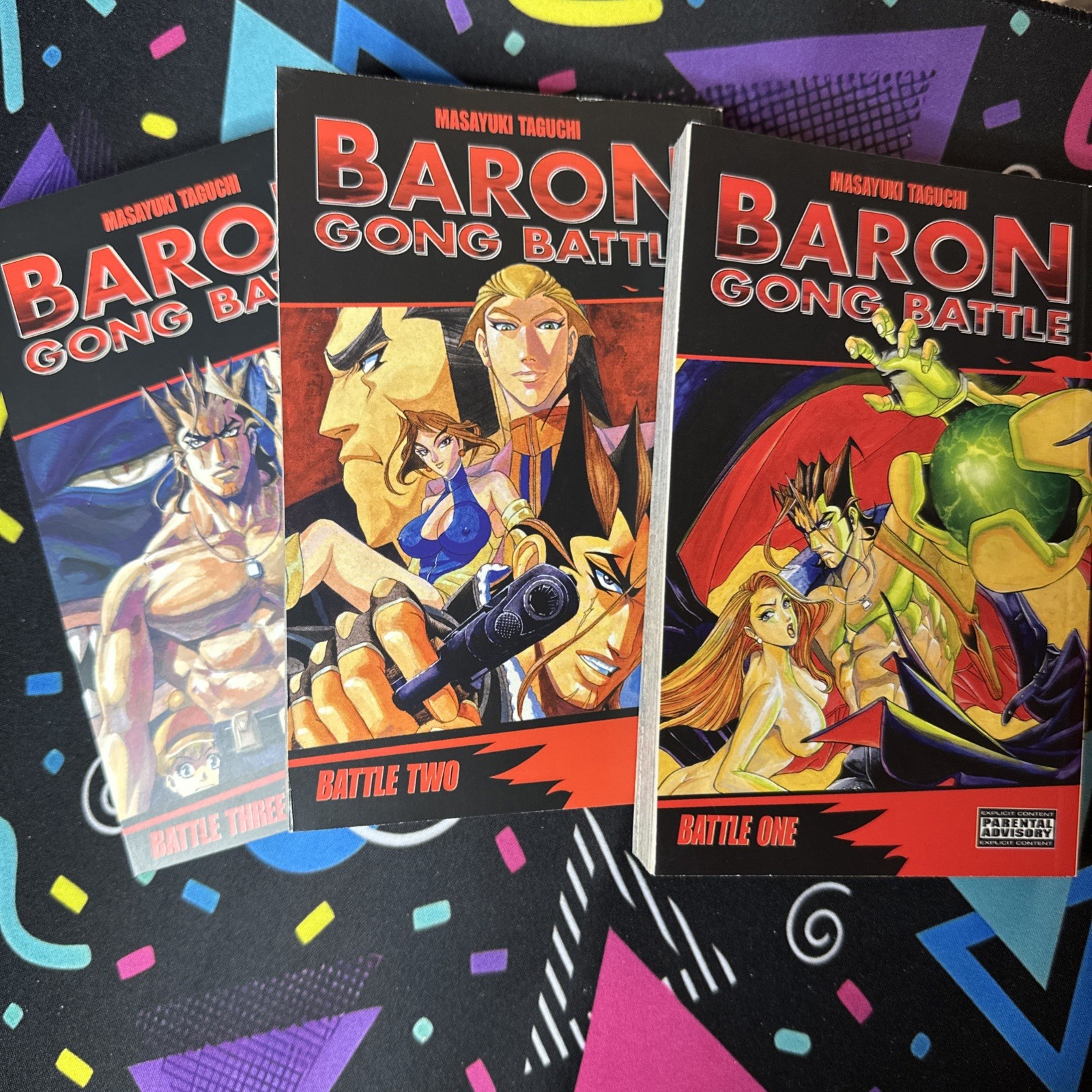 UNREAD - Baron Gong Battle Manga Vol 1-3  English OOP Masayuki Taguchi Rare VGC