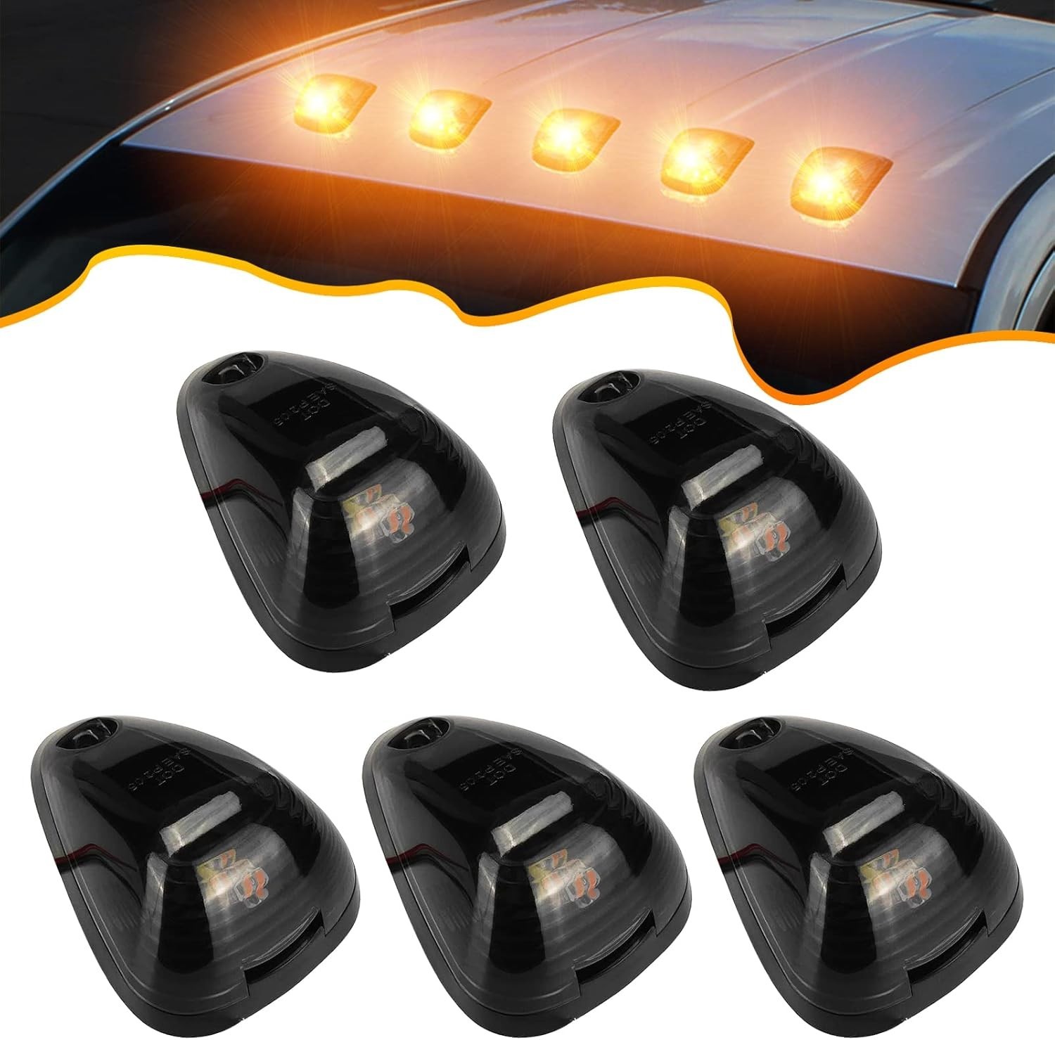 Luces de posición techo de coche, 10 LED, ámbar ahumado, para F250, F350 y F450