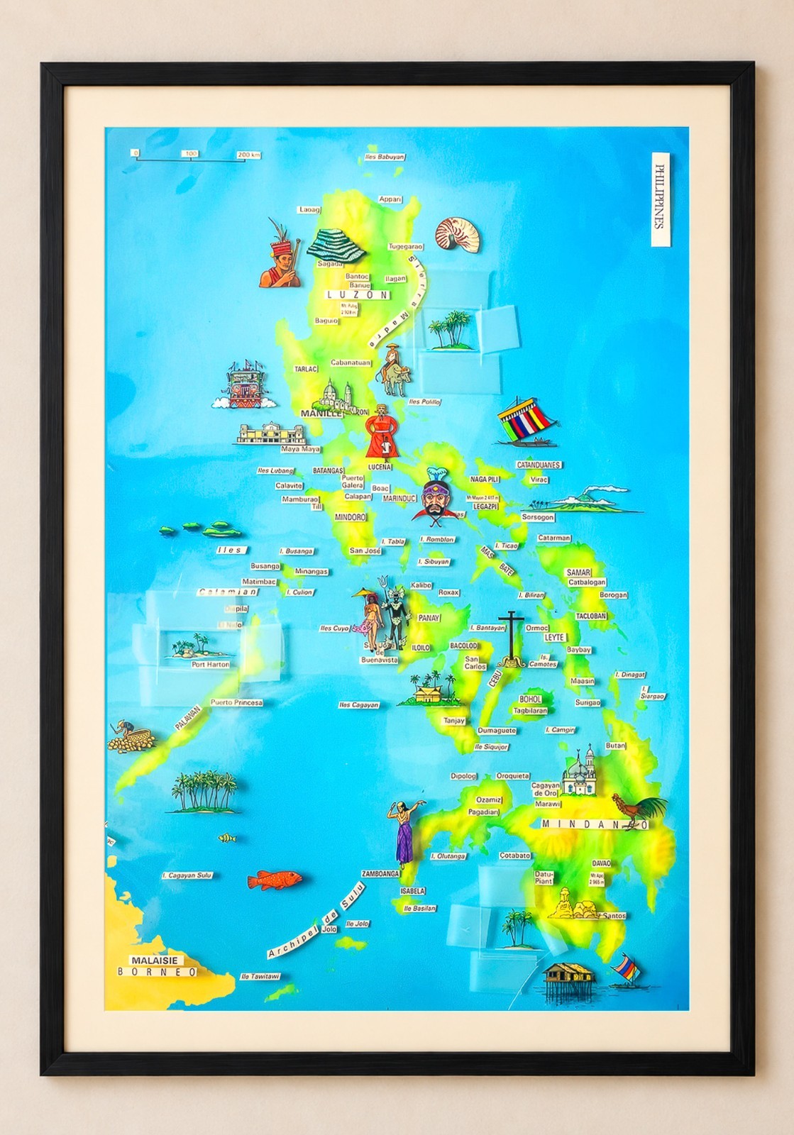 Original Philippines 1989 Denis Horvath Map - Original Hand-Painted Map