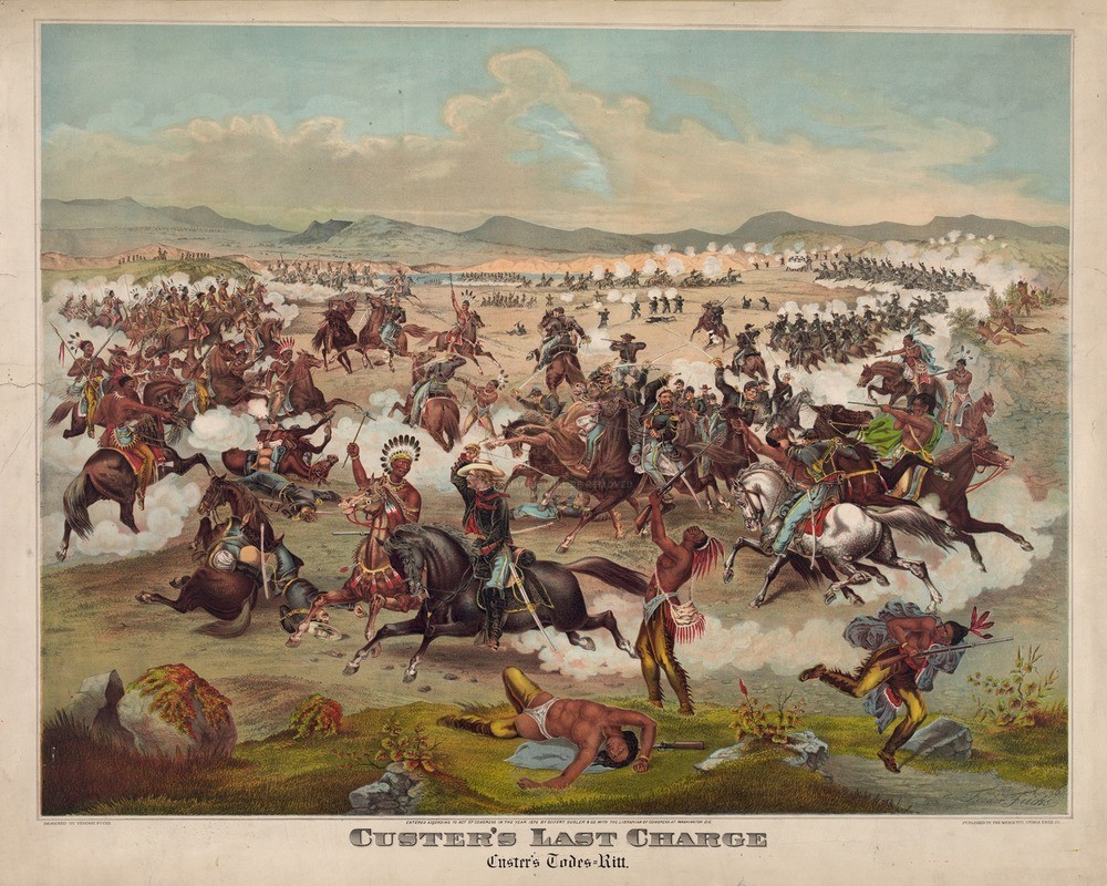 Custers Last Charge 1876 8x10 Print HT5134449