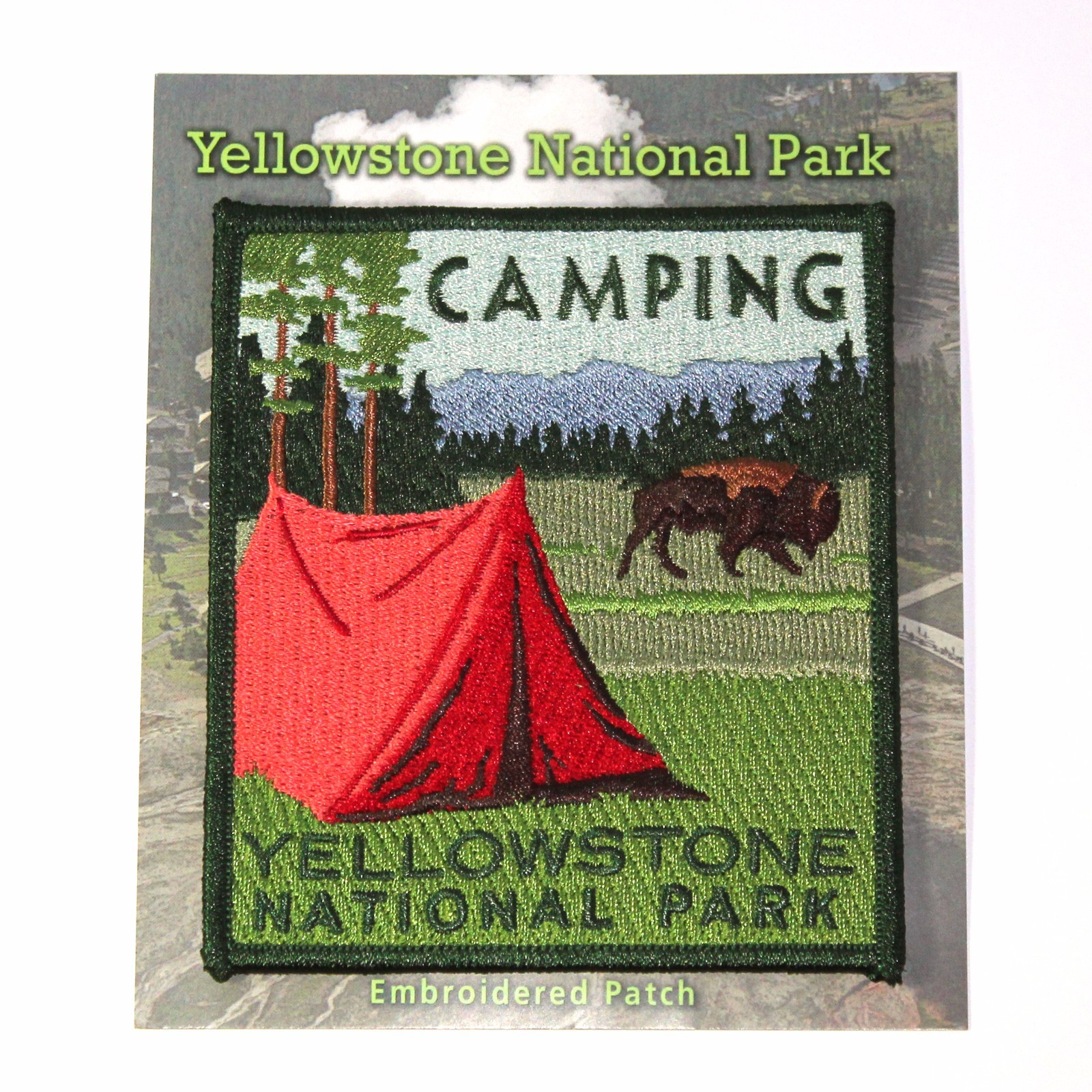 Official Yellowstone National Park Souvenir Patch Camping Tent Bison Wyoming Official Yellowstone National Park Souvenir Patch Camping Tent Bison Wyoming