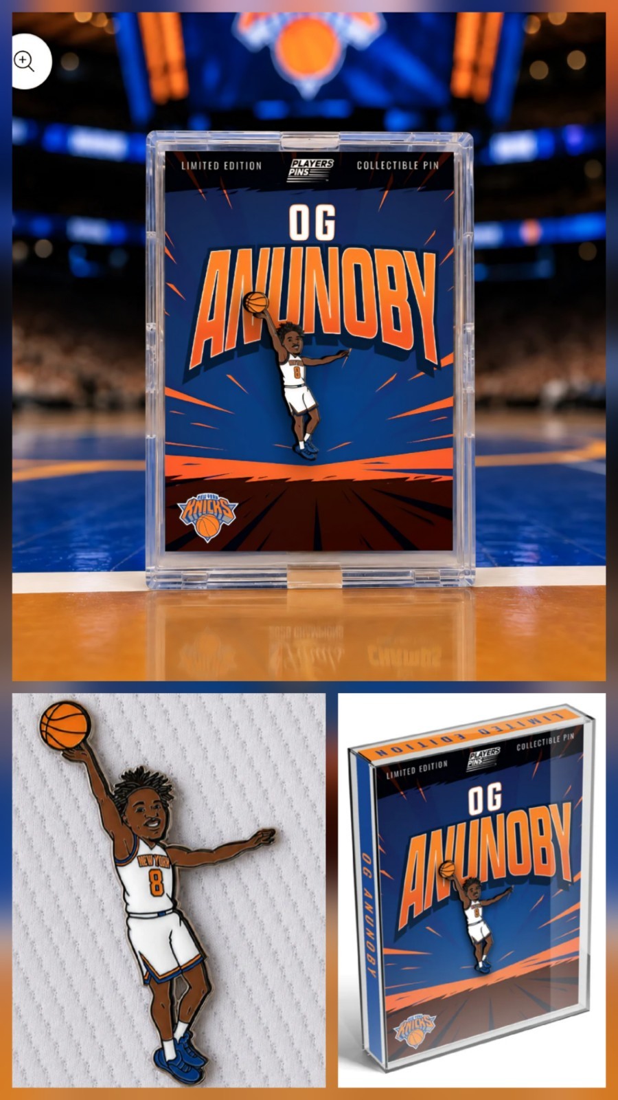 💥 New York Knicks 🏀 LE Players Pin🏆 OG's game 4 winning tip in / Pin Sold Out