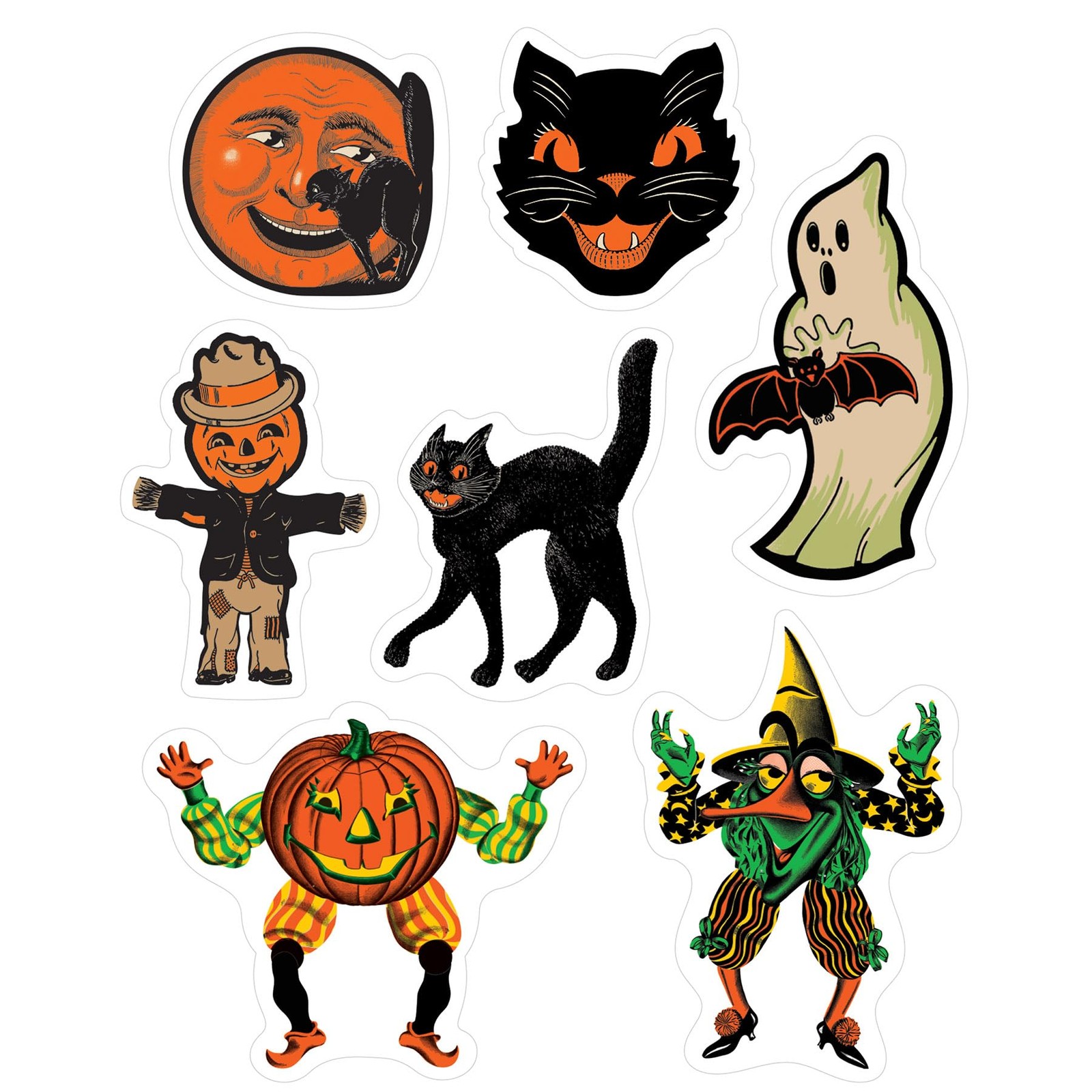 Beistle Vintage Halloween Window Clings, 28 Classic 12 Beistle Vintage Halloween Window Clings, 28 Classic 12
