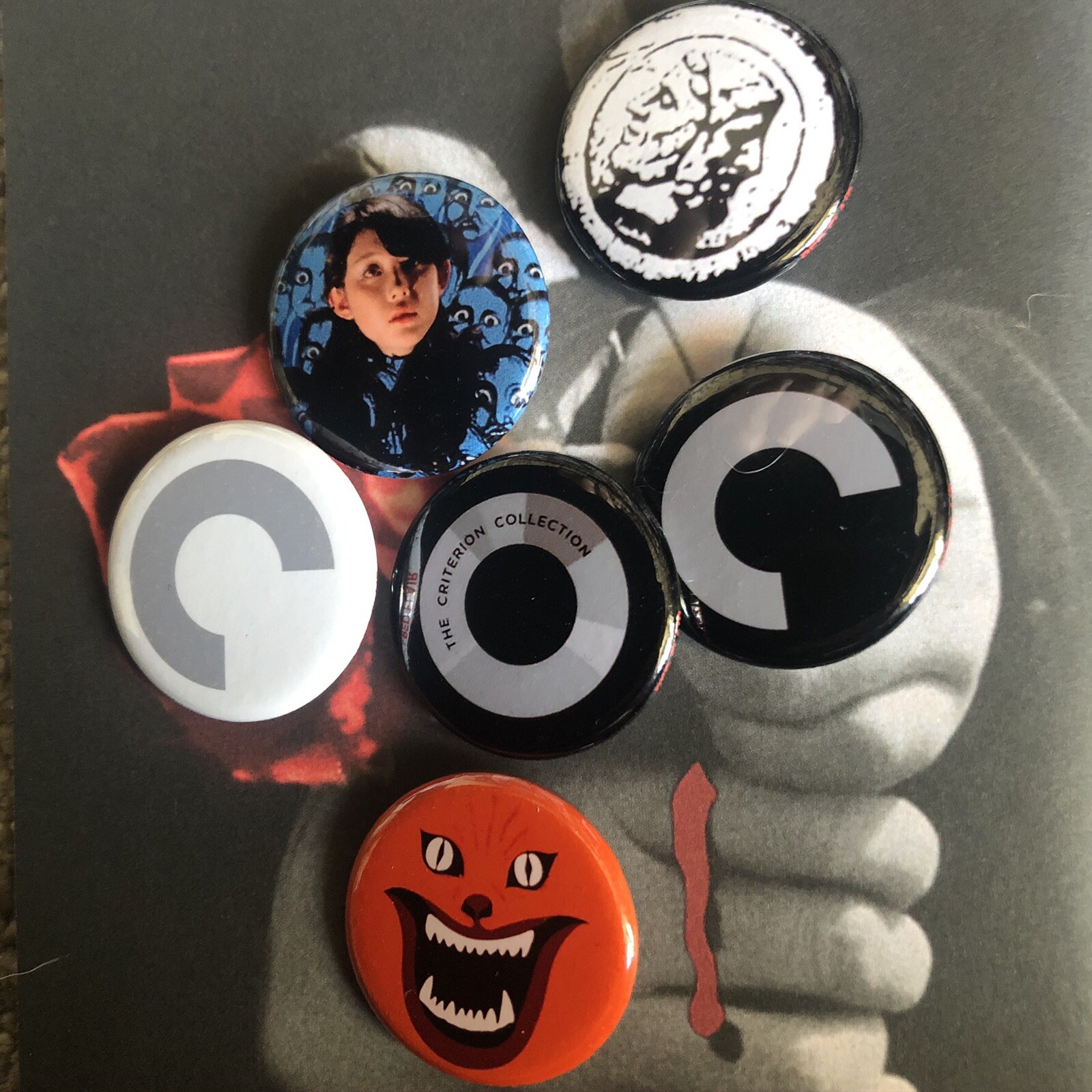 CRITERION COLLECTION HOUSE HAUSU 1.25 Inch Pinback Buttons Badges Pins Set Of 6