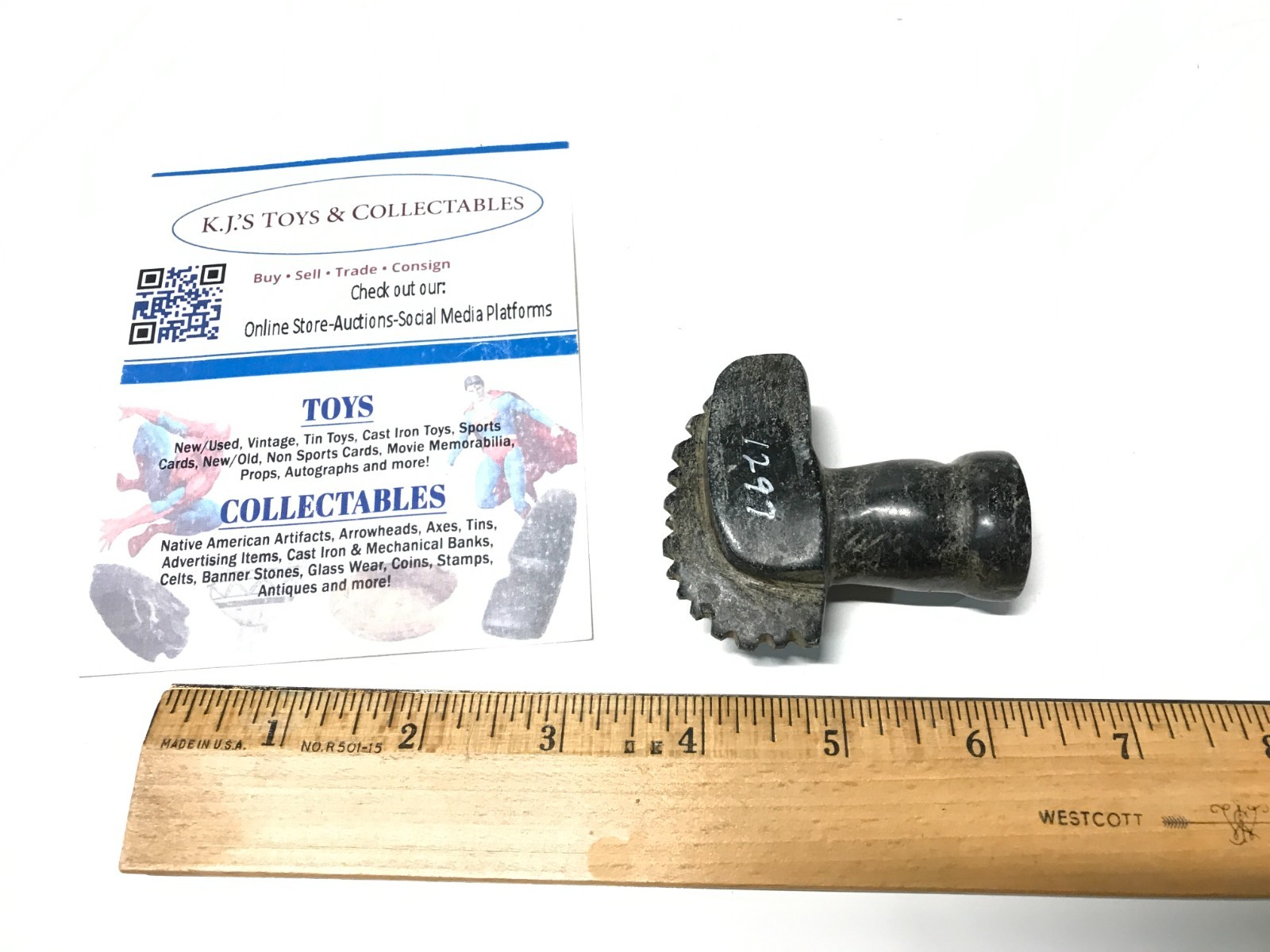 Native American Artifact Mohawk Hardstone Pipe FROM HUGE OHIO ESTATE COLLECTION