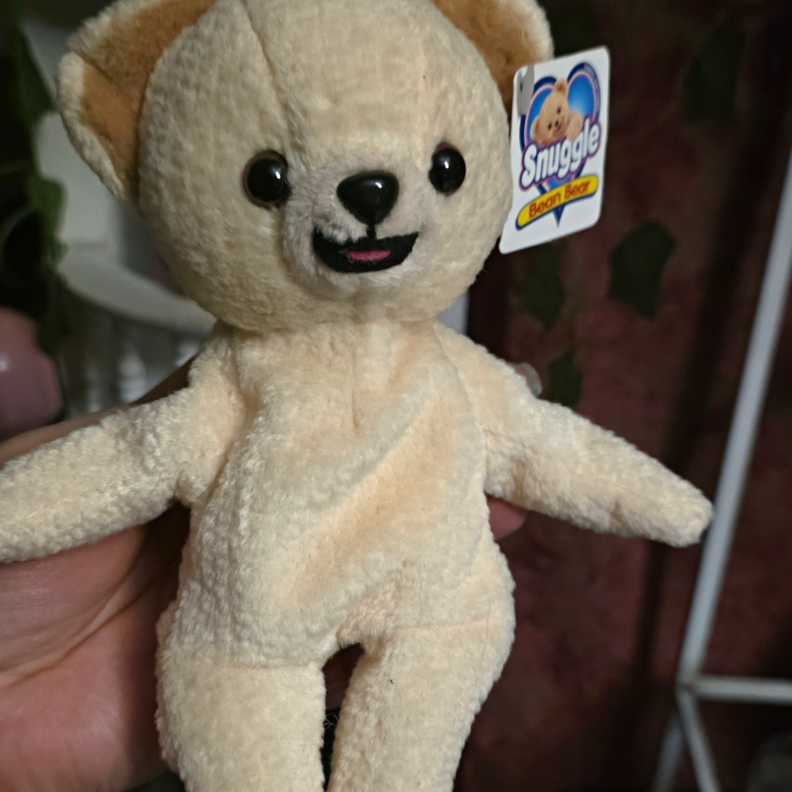 Snuggle Bear Beige Plush Stuffed Advertising Doll w/ Hang Tag, 1990s