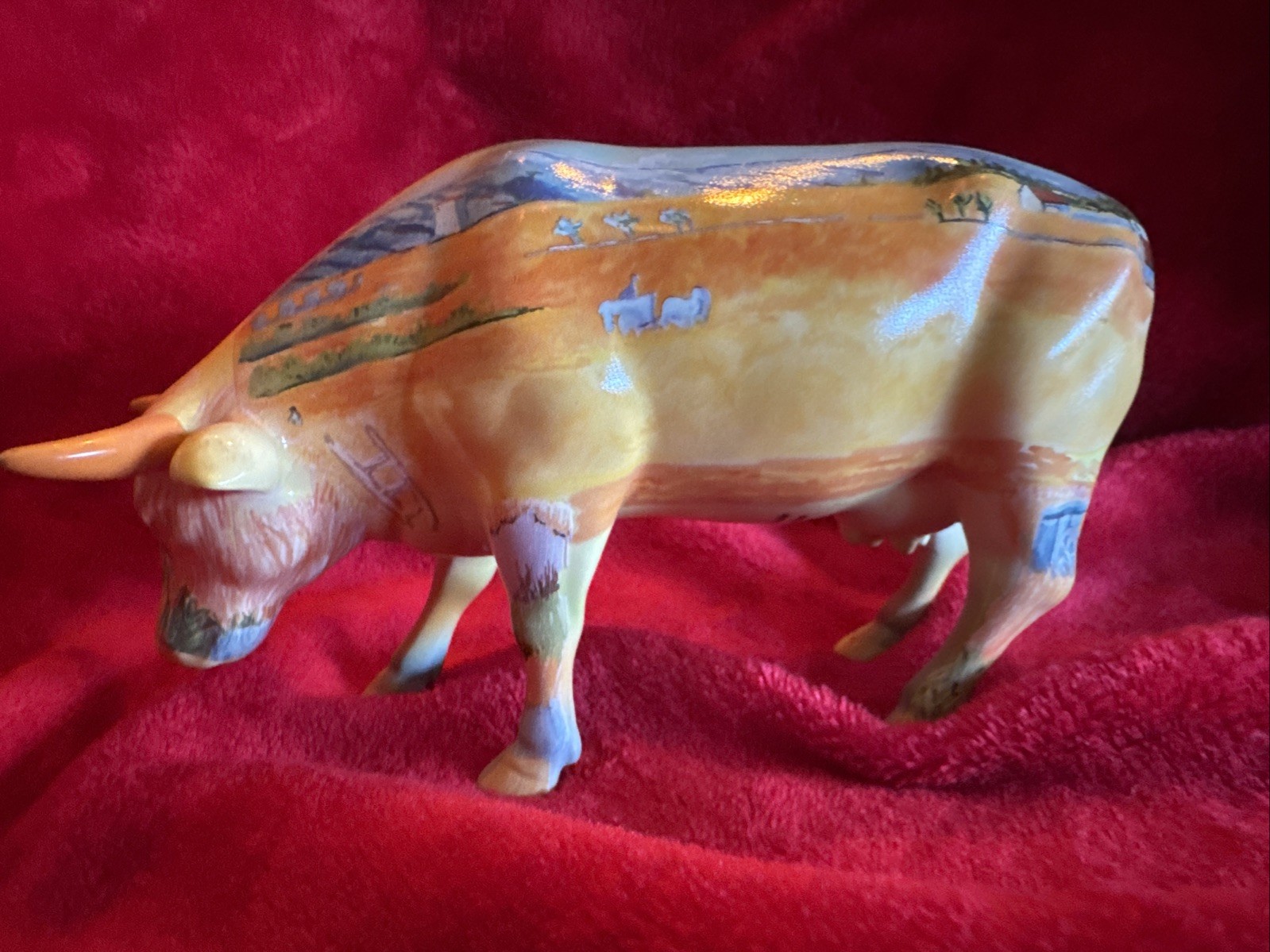 2000 Cow Parade Figurine Vincent Van Cogh Gogh 9174 Harvest Landscape Porcelain