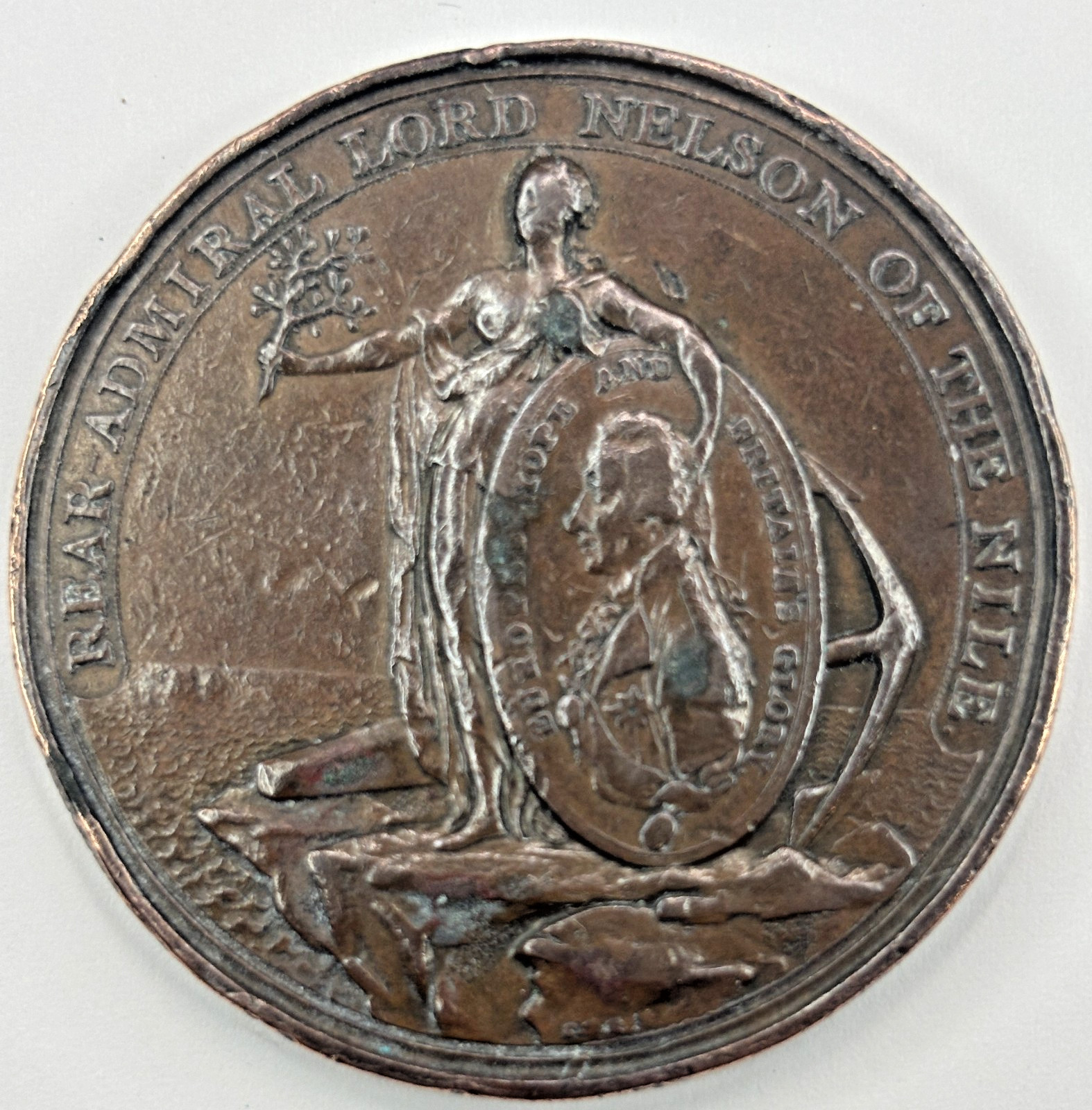 Alexander Davison's Nile Medal 1798 Lord Nelson of The Nile Bronze Original Vtg