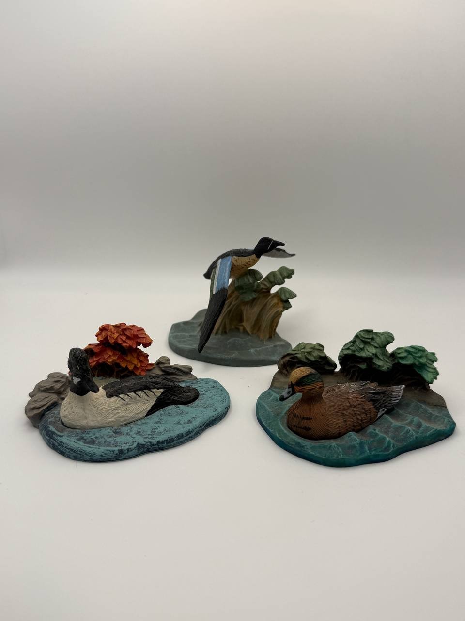 Vintage 1989 Avon Duck Figurines Lot of 3 Goldeneye Widgeon Blue Winged Teal