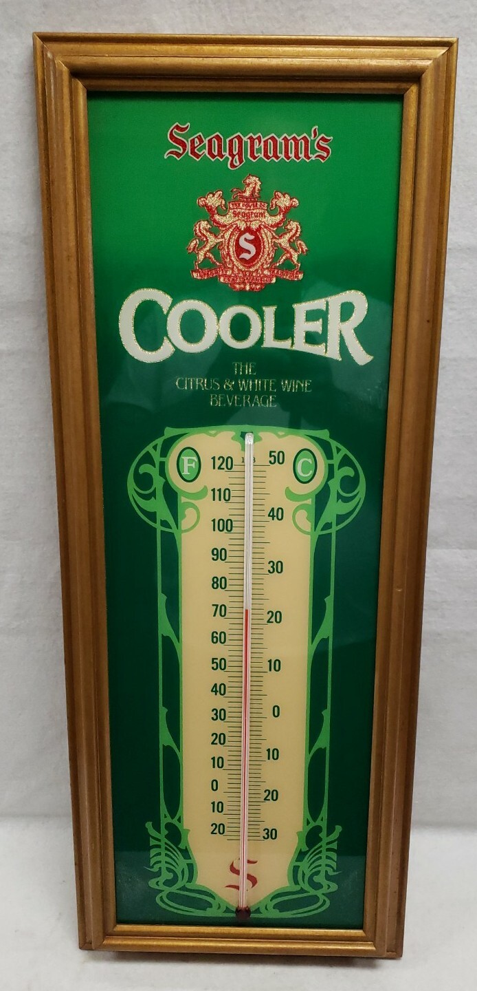Vintage Seagram's Barware Bar Sign Thermometer Vintage Seagram's Barware Bar Sign Thermometer
