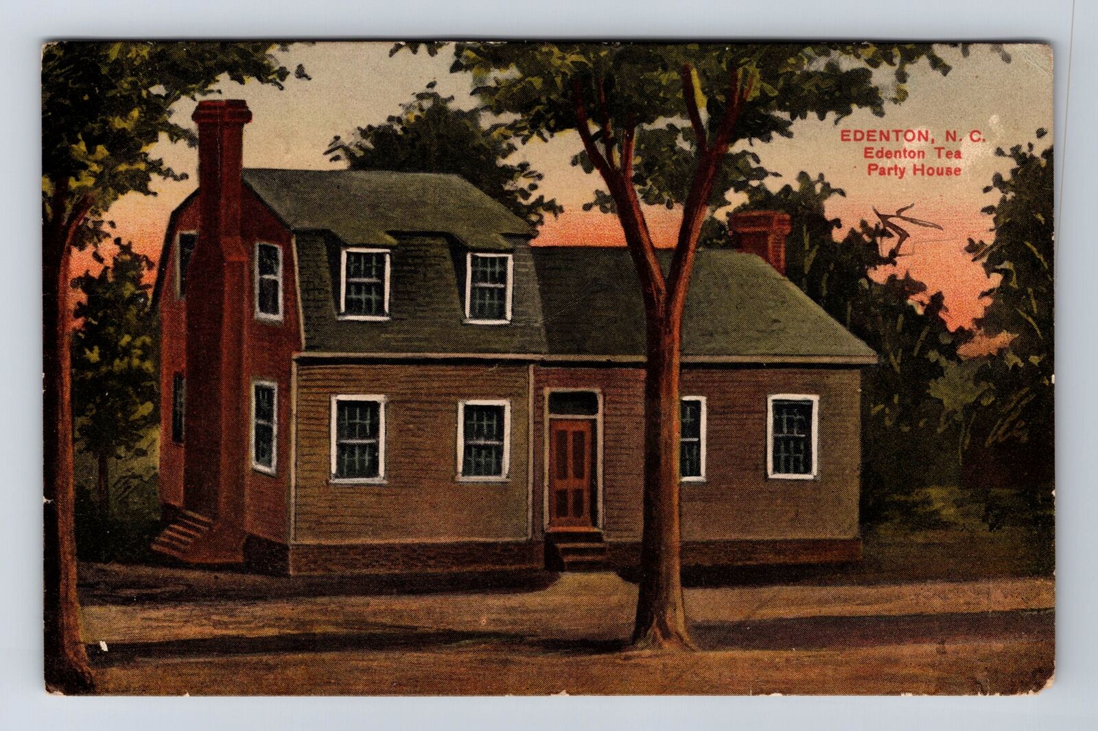 Edenton NC-North Carolina, Edenton Tea Party House, Vintage c1911 Postcard