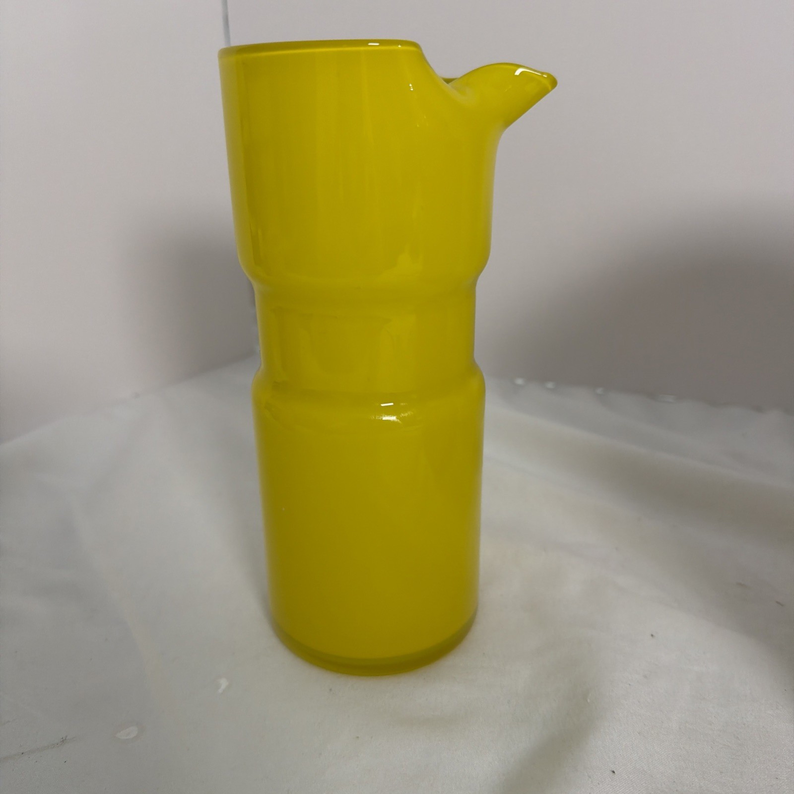 Mid century Italian Yellow Cased Glass Pitcher Hand Blown
