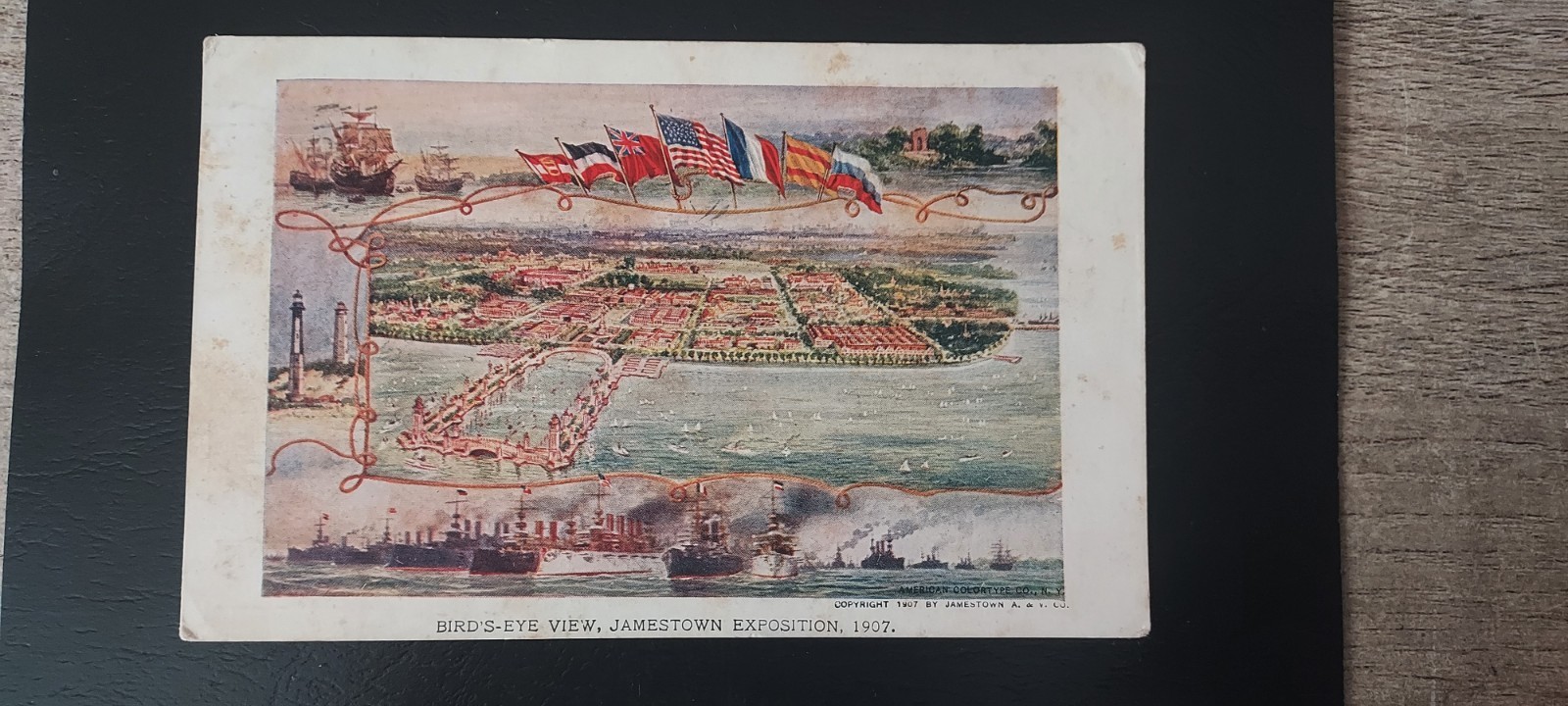 BIRD'S EYE VIEW , JAMESTOWN EXPOSITION 1907 , VINTAGE POSTCARD