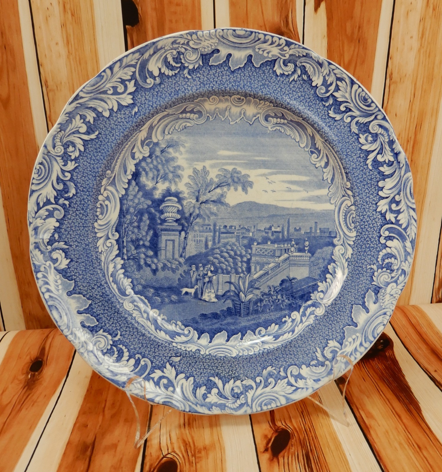 Antique Copeland & Garrett Late Spode Byron Views Dinner Plate -Bologna Pattern