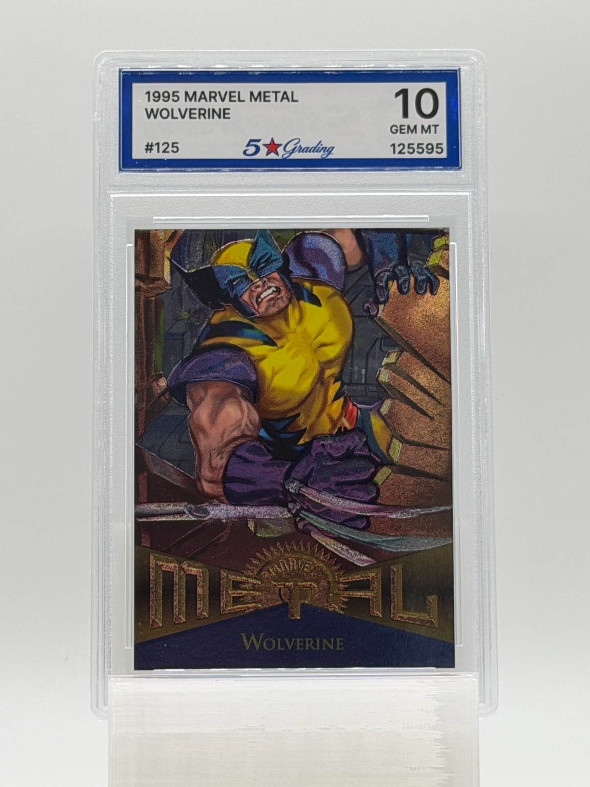 1995 Marvel Metal WOLVERINE #125 Graded 5 Star Gem Mint 10 1995 Marvel Metal WOLVERINE #125 Graded 5 Star Gem Mint 10
