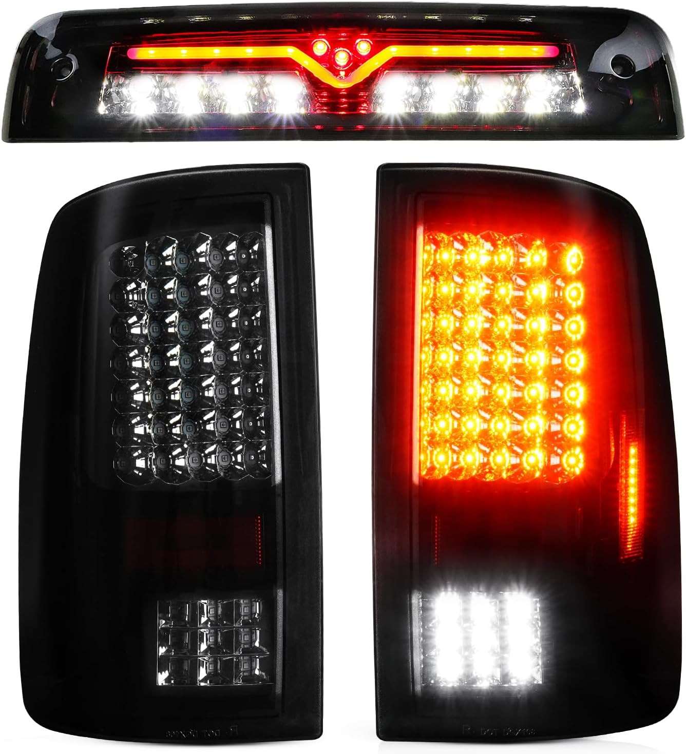 LED Tail Light Assembly + 3Rd Brake Light Fit for Dodge Ram 1500/2500/3500 2009-