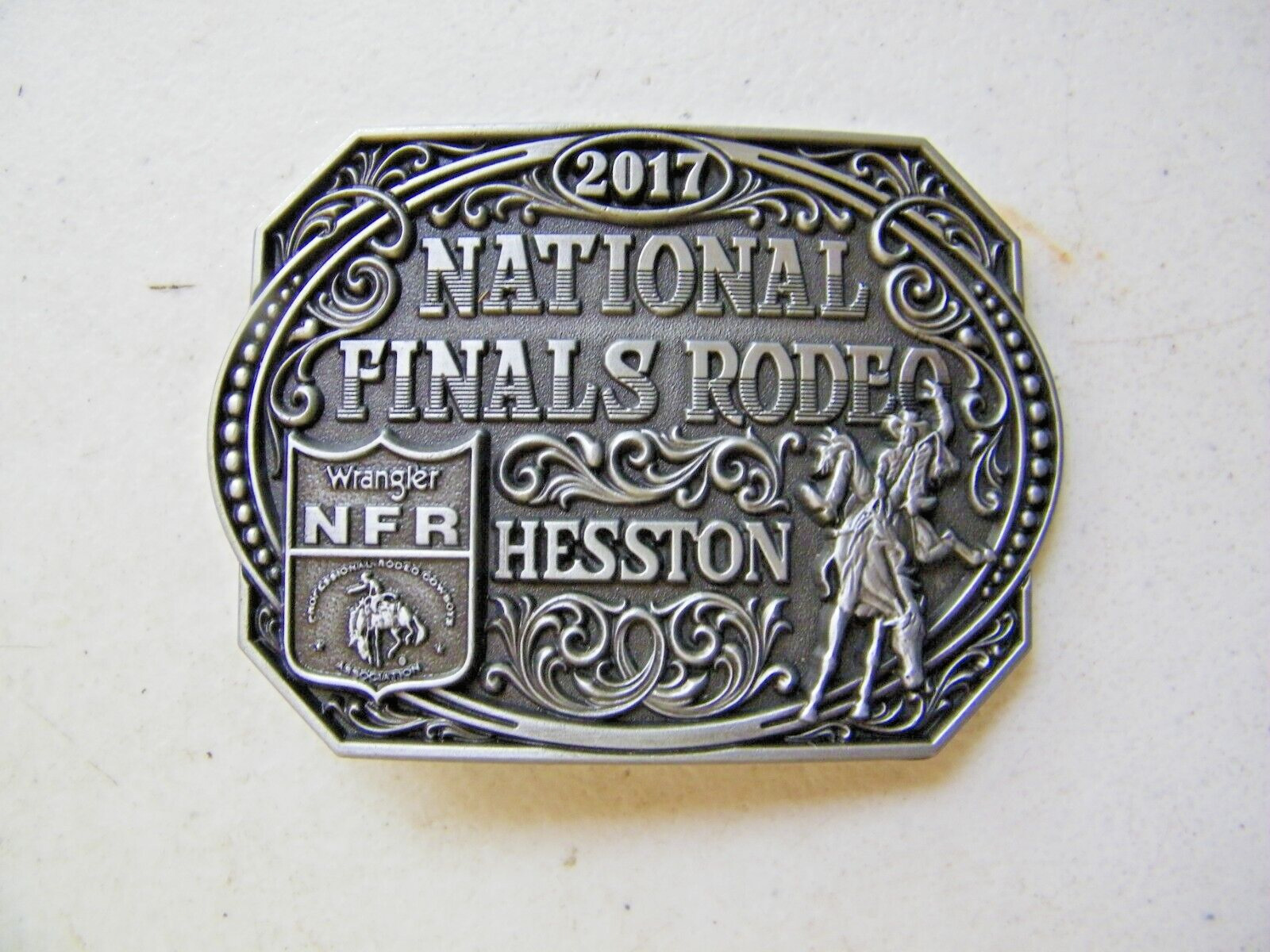 National Finals Rodeo Hesston 2017 NFR Youth (Small) Cowboy Buckle New Wrangler