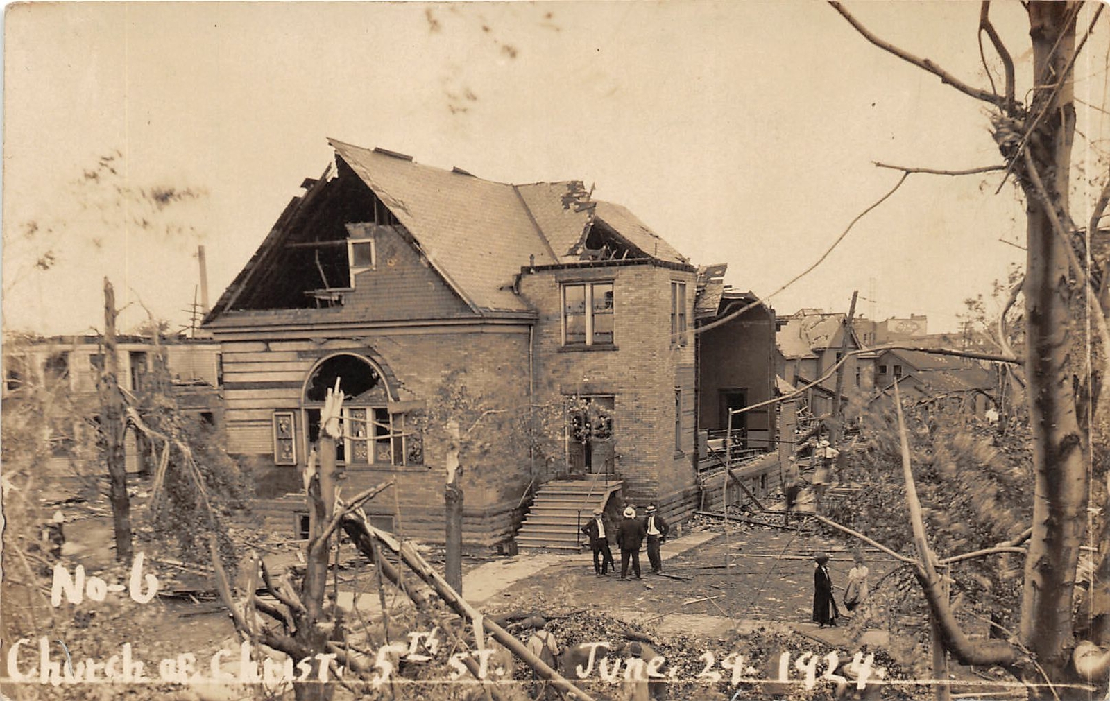 H99/ Lorain Ohio RPPC Postcard 1924 Tornado Disaster Church of Christ 198