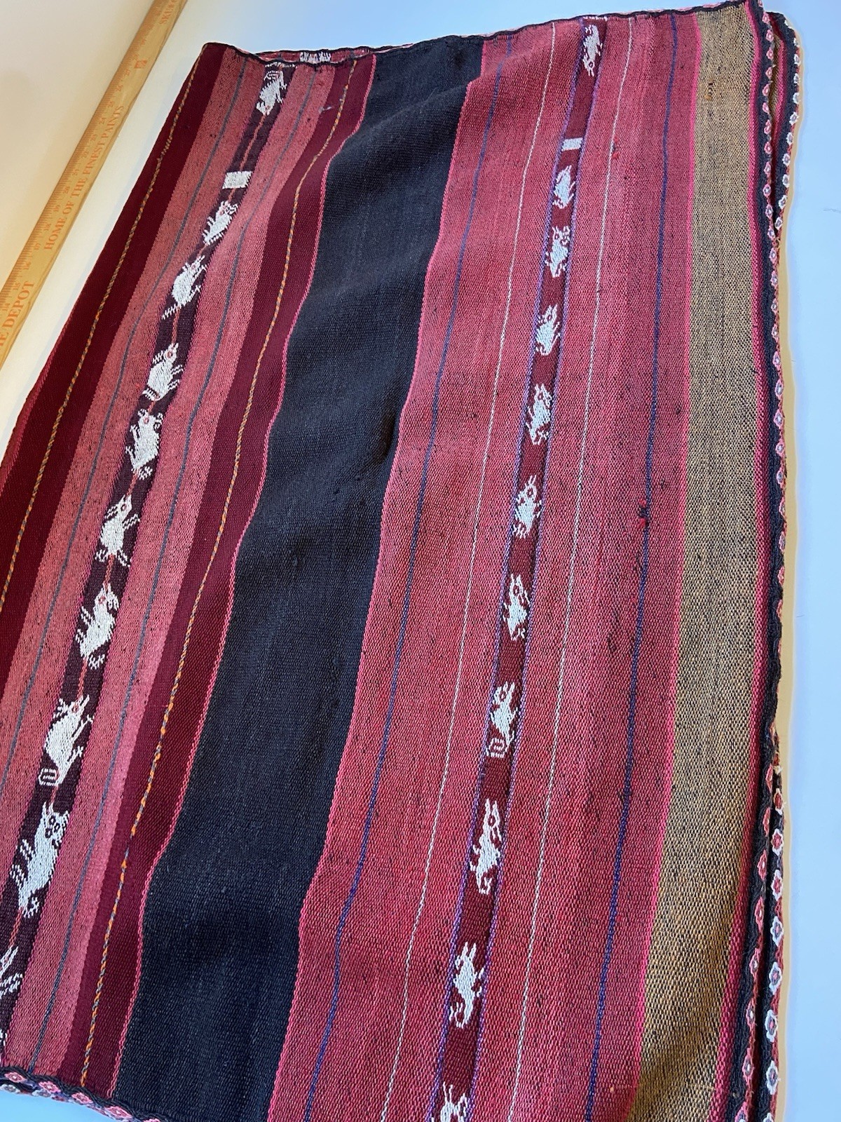 VINTAGE Peruvian South American Weave Textile Blanket 48\