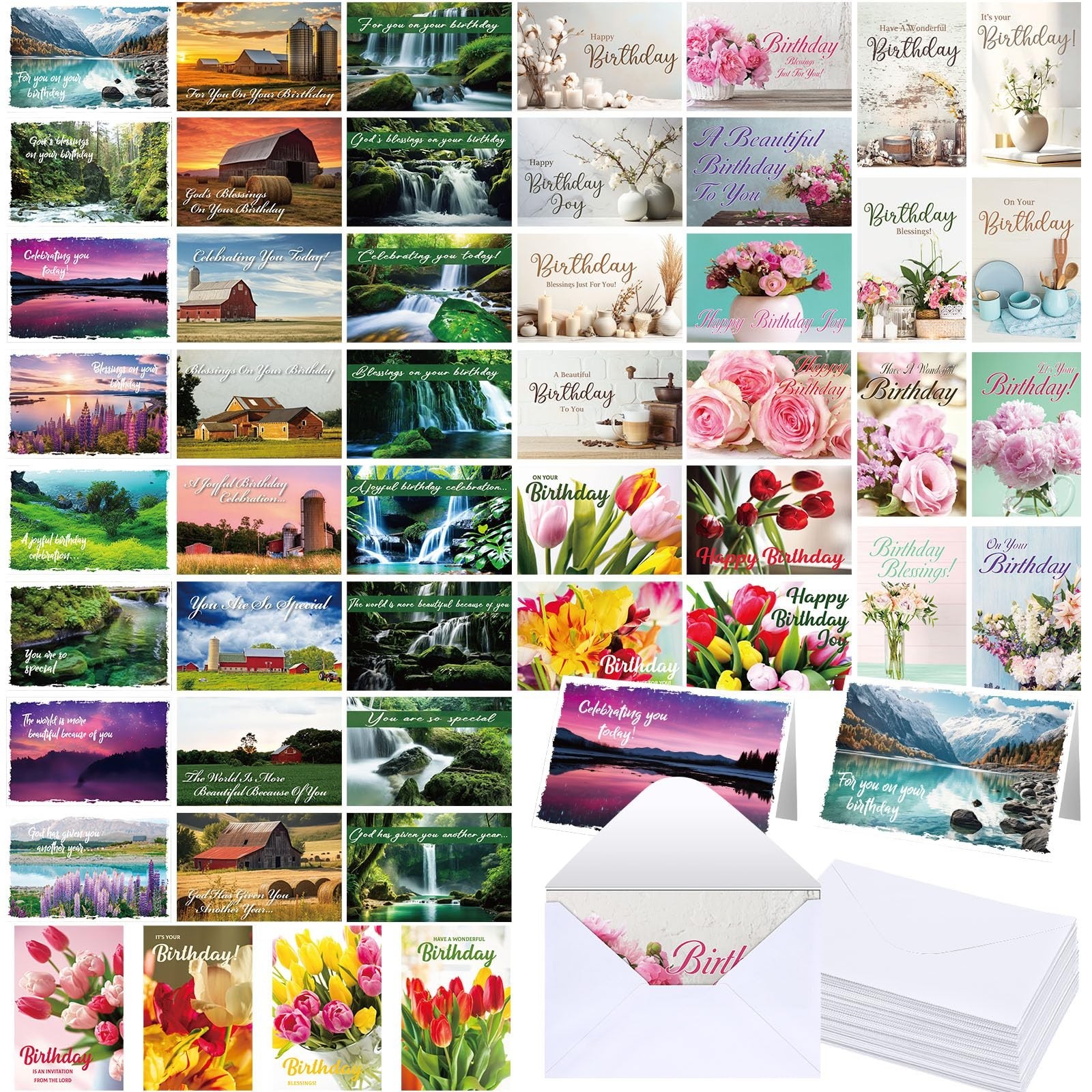 Feifeiya 48 Sets Religious Christian Birthday Card with Scripture Bible Verse... Feifeiya 48 Sets Religious Christian Birthday Card with Scripture Bible Verse...