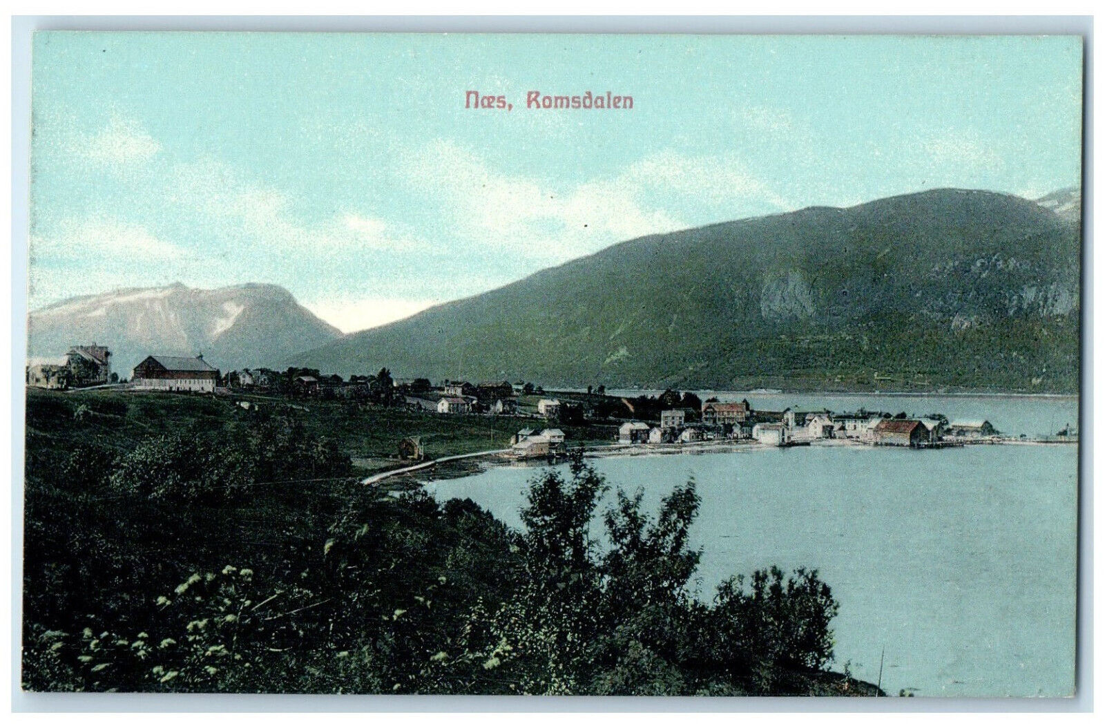 c1910 River Mountains Scene Romsdalen Naes Norway Unposted Antique Postcard