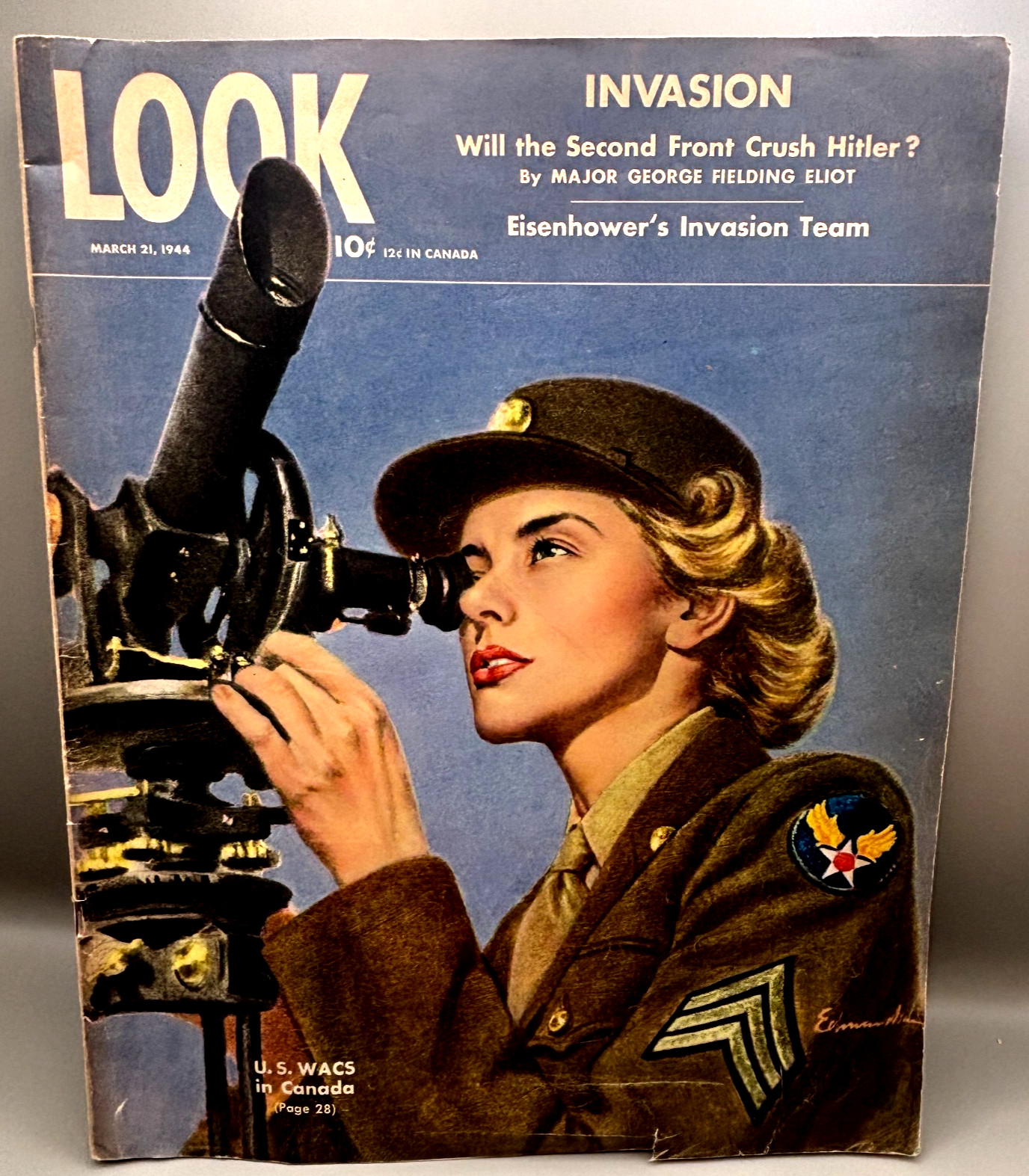 1944 LOOK Magazine March 21 WWII Invasion Eisenhower WAC Cover Ingrid Bergman WW