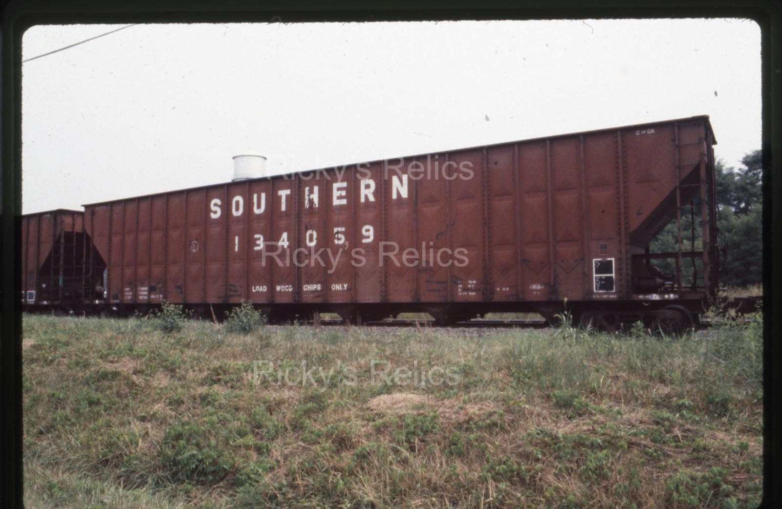 Original Slide SOU #134059 Woodchip Hopper Southern Rwy 1990 Farmville VA