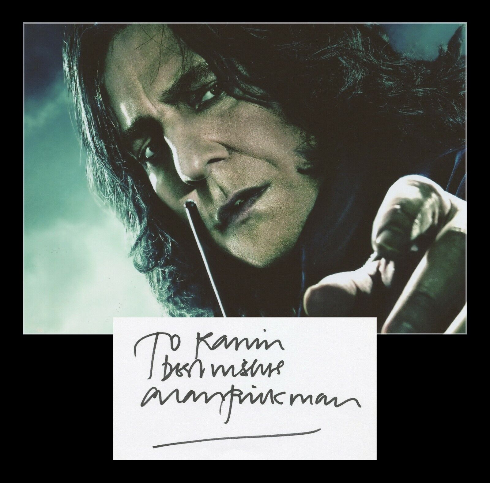 Alan Rickman (1946-2016) - Harry Potter - Rare signed card + Photo - 1998 - COA