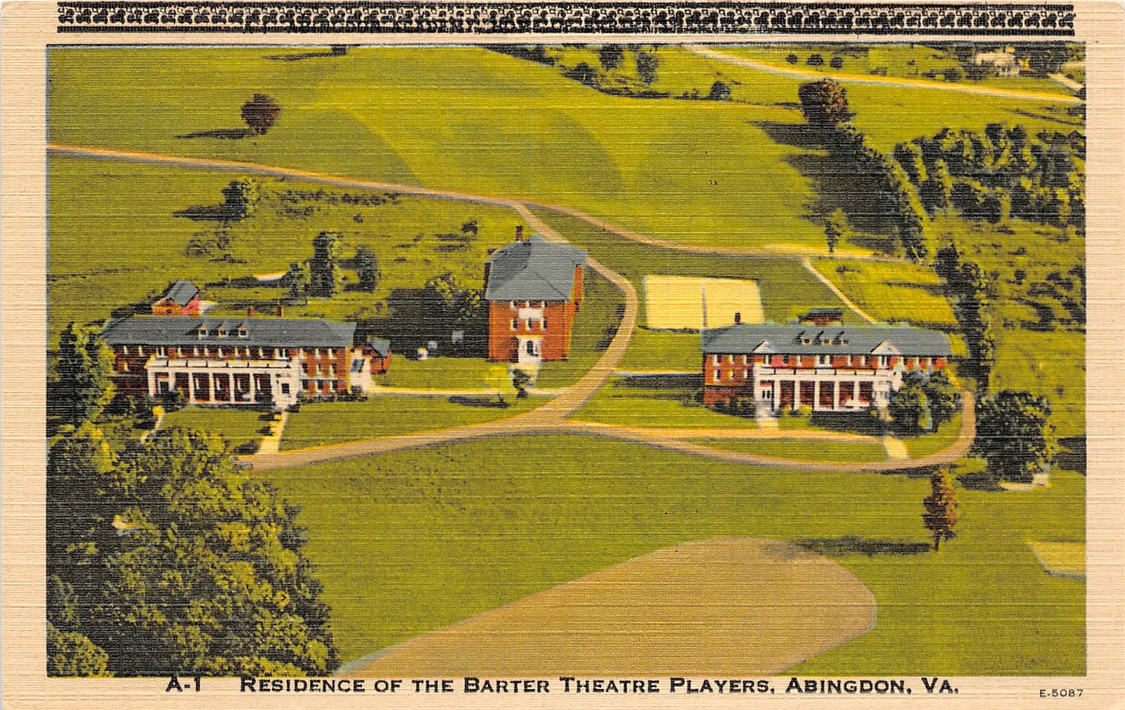 H31/ Abingdon Virginia Postcard Linen Residence of the Barter Theatre Players H31/ Abingdon Virginia Postcard Linen Residence of the Barter Theatre Players
