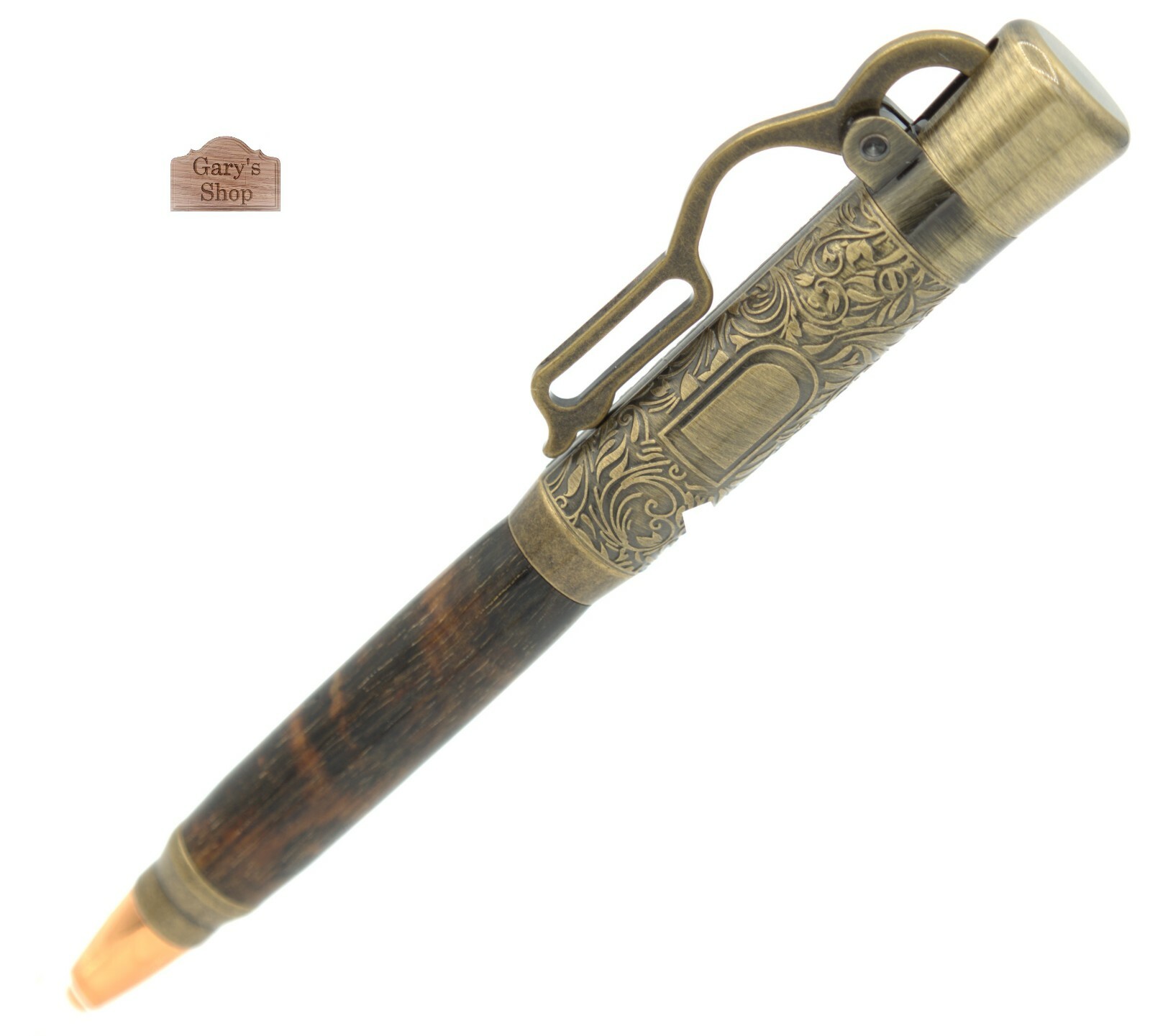 Handmade Brazilian Blackheart Wood Lever Action Ballpoint Pen Hunting Gift