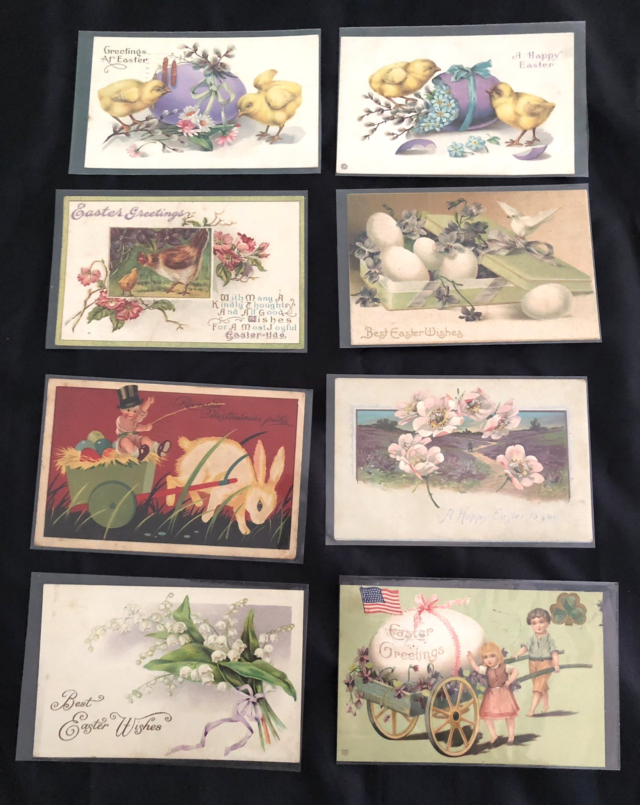 LOT 8 ANTIQUE VINTAGE EASTER POSTCARDS