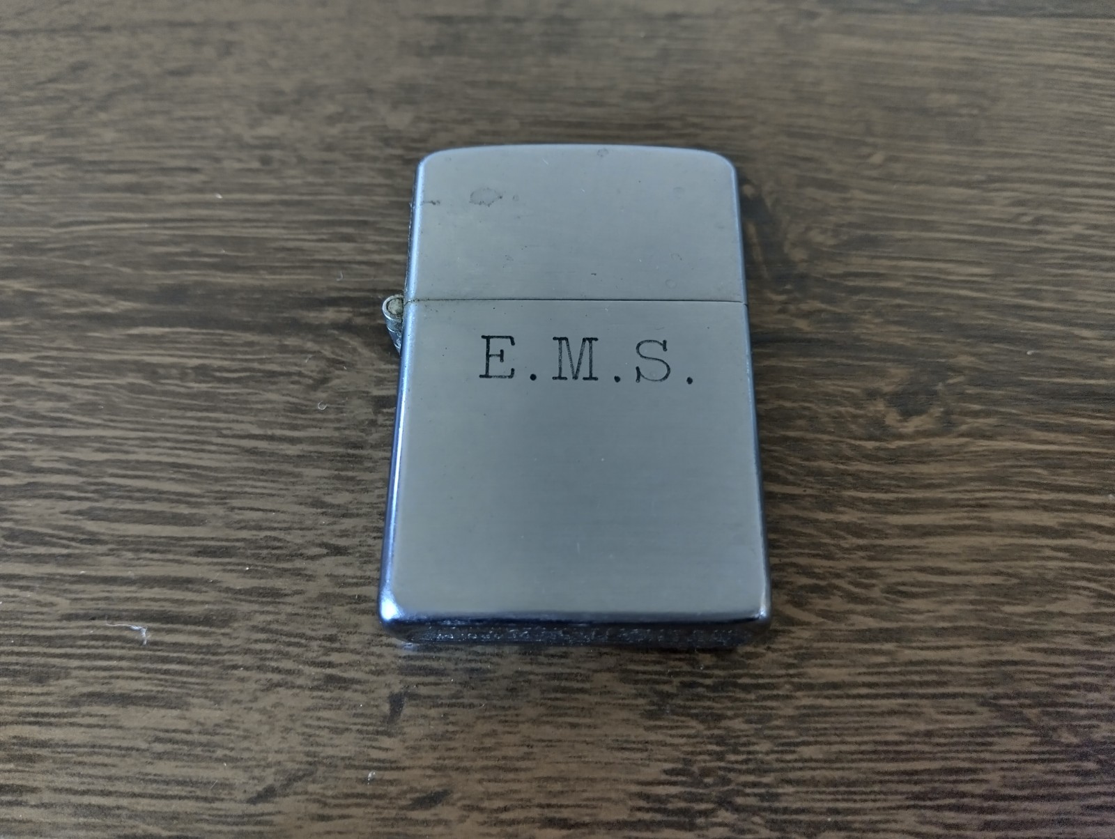 Vintage Zippo Lighter Brushed Chrome 1937–1950 Patent 2032693 Three-Barrel Hinge