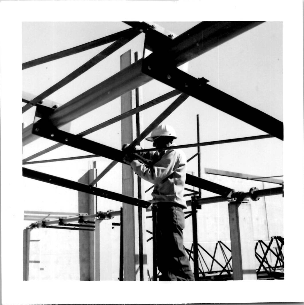 Construction Workers Building Skyscraper Foundation Work Site 1950s VTG Photo #7