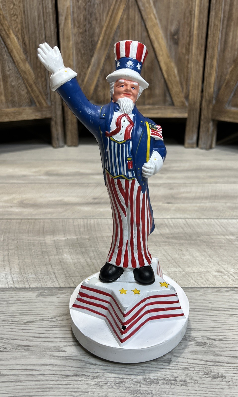 Vintage 1997 Emson USA American Uncle Sam Blow Mold 12” Motion Activated