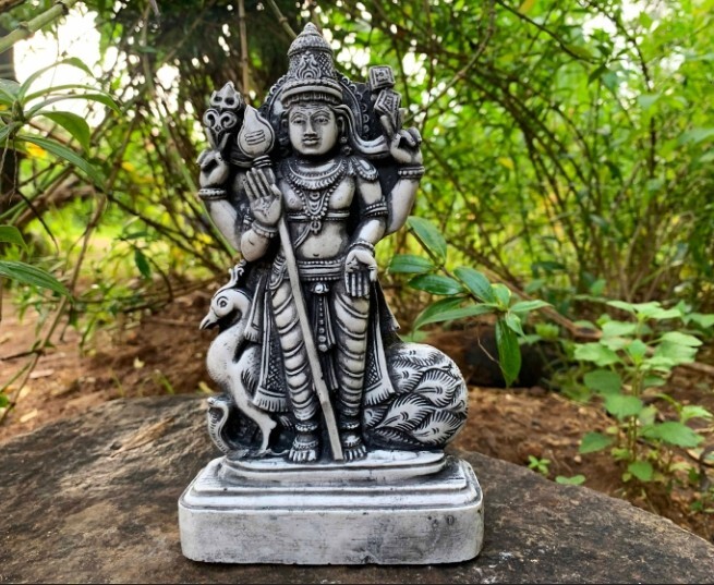 Lord Murugan statue Lord Kartikeya idol Subrahmanya sculpture Murugan Swamy Ston