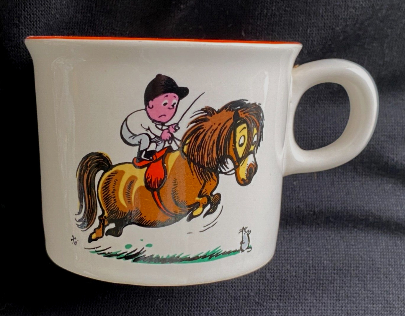 Pfaltzgraff / Norman Thelwell Design ~ Jockey & Horse Mug ~ **Chip**