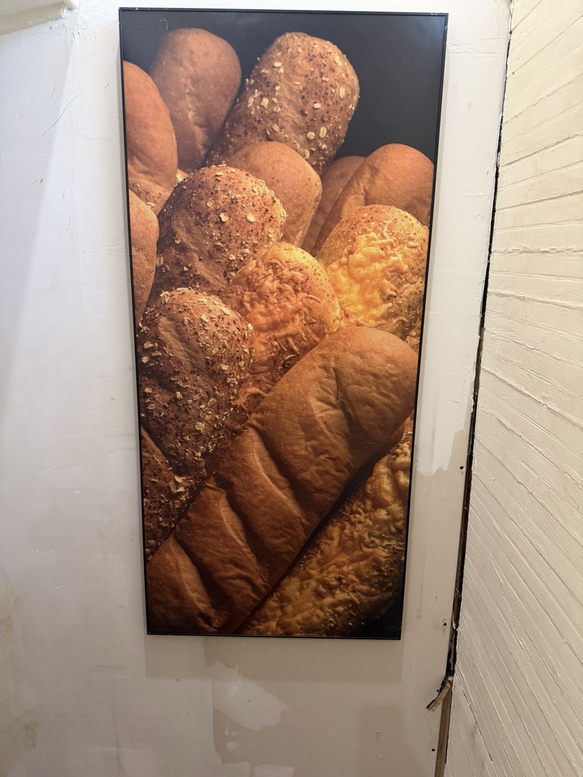 Vtg 2008 Subway Restaurant Italian Herbs Cheese Bread Framed Store Art 23x50 Y2K