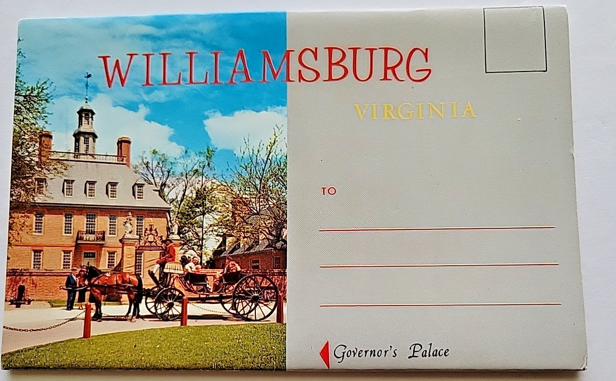 Vintage 50s  Travel Photo Folder Album  Souvenir of WILLIAMSBURG VIRGINIA PC0596